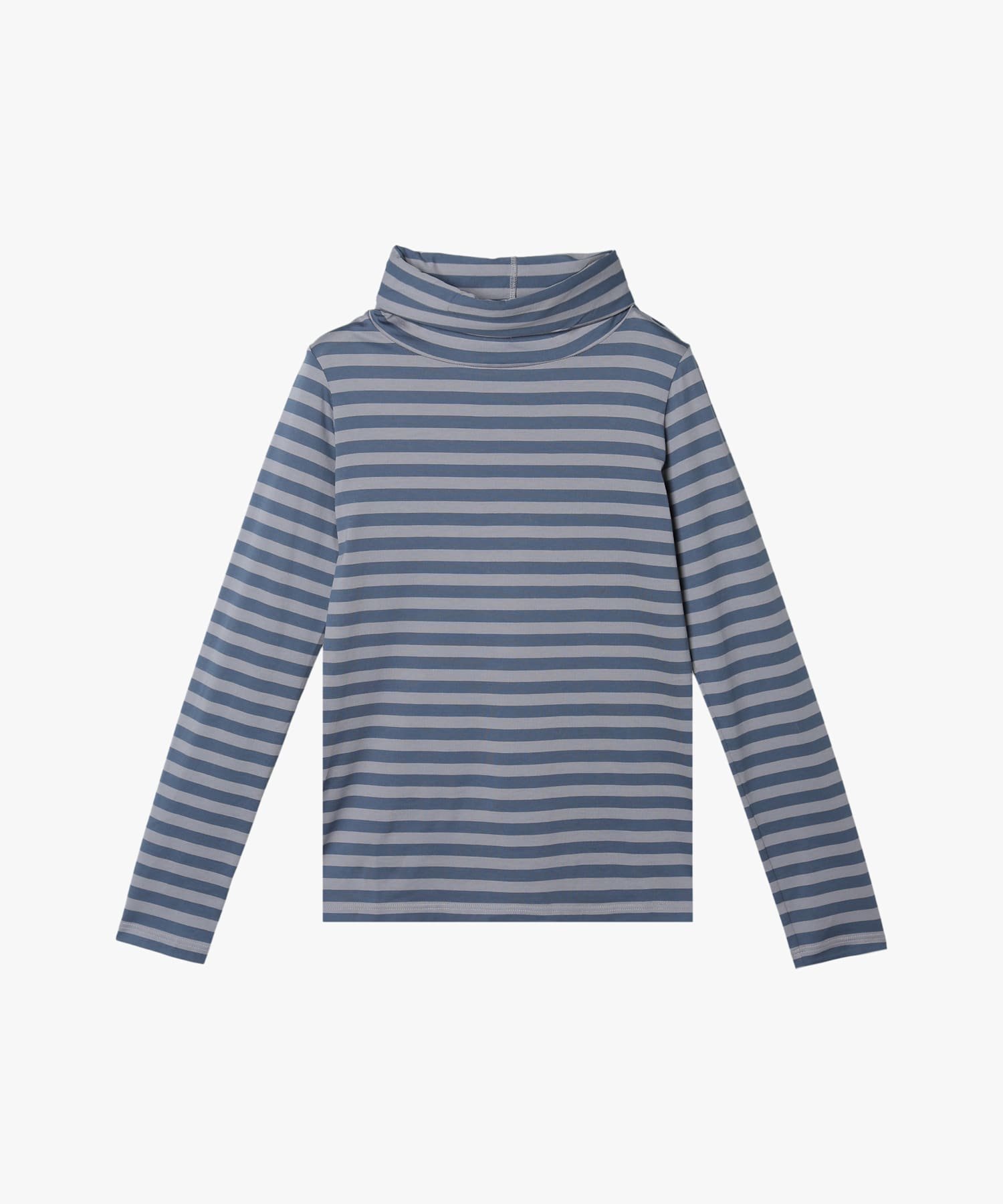 【アニエスベー ファム/agnes b. FEMME】の細ボーダー タートルネック 長袖 Tシャツ Transformable インテリア・キッズ・メンズ・レディースファッション・服の通販 founy(ファニー) 　ファッション　Fashion　レディースファッション　Fashion for Women　トップス・カットソー　Cut & Sew Tops　シャツ・ブラウス・オフィスカジュアル　Elegant Blouses & Button-Ups　ロングTシャツ・Tシャツ　Longline T-Shirts & Tees　タートルネック・ハイネックトップス　Turtlenecks & High-Neck Tops　タートルネック　Turtleneck, High Neck　ボーダー　Border, Stripe　定番　Standard, Basic Item　長袖　Long Sleeve, Full Sleeve　グレー系|ID: prp329100004822211 ipo3291000000035050937