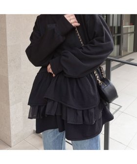 【コーナーズ/CORNERS】の裏毛ティアードペプラムトップス 人気、トレンドファッション・服の通販 founy(ファニー) ファッション Fashion レディースファッション Fashion for Women トップス・カットソー Cut & Sew Tops |ID:prp329100004822213