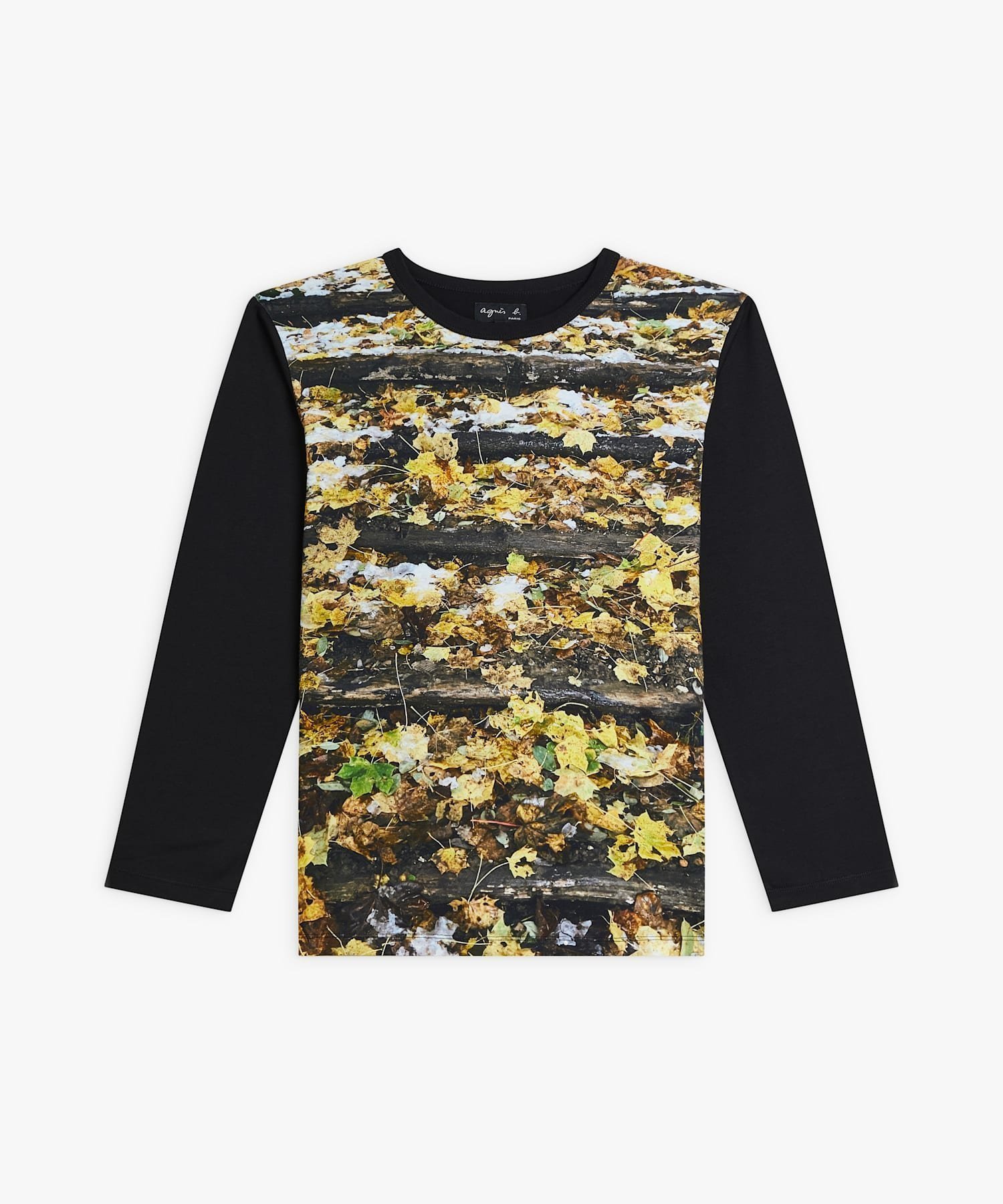 【アニエスベー ファム/agnes b. FEMME】のフォトプリント コットン 長袖 Tシャツ Feuilles enneigees 人気、トレンドファッション・服の通販 founy(ファニー) 　ファッション　Fashion　レディースファッション　Fashion for Women　トップス・カットソー　Cut & Sew Tops　シャツ・ブラウス・オフィスカジュアル　Elegant Blouses & Button-Ups　ロングTシャツ・Tシャツ　Longline T-Shirts & Tees　プリント　Print, Printed Pattern　長袖　Long Sleeve, Full Sleeve　 other-1|ID: prp329100004822216 ipo3291000000035050983