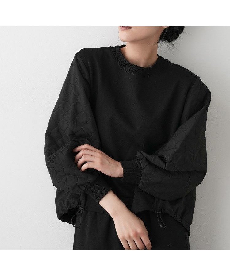 【デッサン/Dessin】の【セットアップ可/洗える】裏毛キルトトップス インテリア・キッズ・メンズ・レディースファッション・服の通販 founy(ファニー) 　ファッション　Fashion　レディースファッション　Fashion for Women　トップス・カットソー　Cut & Sew Tops　セットアップ　Matching Sets　レディーストップス・ブラウス　Tops & Blouses / Assorted Women's Tops　インナー　Innerwear　カーゴパンツ　Cargo Pants, Utility Pants　キルト　Quilt, Quilted Fabric　コンビ　Combo, Combination Style　ショルダー　Shoulder, Shoulder Strap　ストレート　Straight, Straight Cut　スマート　Smart, Elegant　セットアップ　Set-Up, Coordinated Outfit　ドロップ　Drop Shoulder, Dropped Style　バランス　Balance, Style Balance　バルーン　Balloon, Balloon Silhouette　ブラウジング　Blouson Silhouette, Cinched Waist　リラックス　Relax, Relaxed Fit　ワイド　Wide, Wide Fit　洗える　Machine Washable　A/W・秋冬　Autumn/Winter　ブラック|ID: prp329100004822221 ipo3291000000035051051