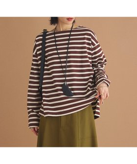【ドゥ アルシーヴ/Doux archives】のバスクボーダーロンTee 人気、トレンドファッション・服の通販 founy(ファニー) ファッション Fashion レディースファッション Fashion for Women トップス・カットソー Cut & Sew Tops ロングTシャツ・Tシャツ Longline T-Shirts & Tees スリット Slit, Slit Detail ボーダー Border, Stripe 定番 Standard, Basic Item A/W・秋冬 Autumn/Winter |ID:prp329100004822223