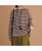 【ドゥ アルシーヴ/Doux archives】のバスクボーダーロンTee 人気、トレンドファッション・服の通販 founy(ファニー) ファッション Fashion レディースファッション Fashion for Women トップス・カットソー Cut & Sew Tops ロングTシャツ・Tシャツ Longline T-Shirts & Tees スリット Slit, Slit Detail ボーダー Border, Stripe 定番 Standard, Basic Item A/W・秋冬 Autumn/Winter thumbnail BROWN|ID: prp329100004822223 ipo3291000000035051067