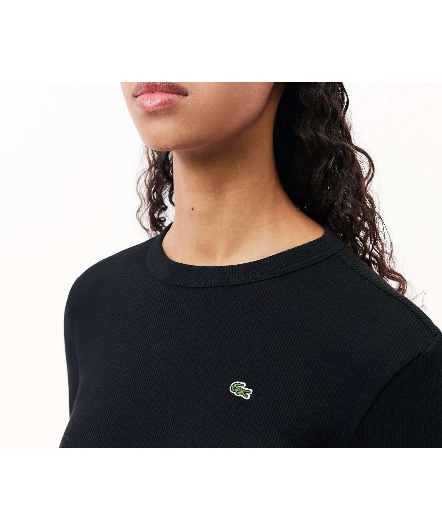 【ラコステ/LACOSTE】のワンポイントリブニットスリムセーター インテリア・キッズ・メンズ・レディースファッション・服の通販 founy(ファニー) 　ファッション　Fashion　レディースファッション　Fashion for Women　トップス・カットソー　Cut & Sew Tops　ニット　Knit Tops & Sweaters　スリム　Slim, Slim Fit　フィット　Fit, Slim Fit　リブニット　Rib Knit, Ribbed Knit　ブラック|ID: prp329100004822227 ipo3291000000035051114