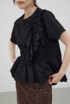 【クリエ コンフォルト/crie conforto】のフリルシャーリングプルオーバー 人気、トレンドファッション・服の通販 founy(ファニー) ファッション Fashion レディースファッション Fashion for Women トップス・カットソー Cut & Sew Tops カジュアルプルオーバー・ニットトップス Pullovers & Knit Tops / Casual Pullovers おすすめ Recommended / Our Picks カットソー Cut and Sewn Top シャーリング Shirring, Ruched フリル Frill, Ruffle フロント Front, Front Design ペプラム Peplum, Flared Hem ワイド Wide, Wide Fit thumbnail BLK|ID: prp329100004822237 ipo3291000000035051242