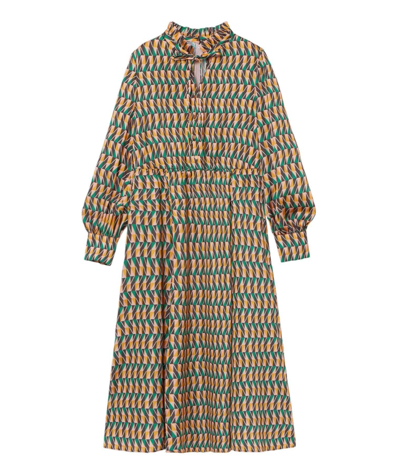 【アナイ/ANAYI】のカラーグラフィックフリルワンピース 人気、トレンドファッション・服の通販 founy(ファニー) 　ファッション　Fashion　レディースファッション　Fashion for Women　ワンピース　Dresses　イエロー　Yellow　キャミソール　Camisole, Spaghetti Strap Top　ギャザー　Gathered, Ruffled　クラシック　Classic, Timeless Style　サテン　Satin, Glossy Fabric　スタンド　Stand Collar, Upright Stand　バランス　Balance, Style Balance　プリント　Print, Printed Pattern　ペチコート　Petticoat, Underskirt　モダン　Modern, Contemporary　リボン　Ribbon, Bow　別注　Limited Edition, Custom Order　A/W・秋冬　Autumn/Winter　 other-1|ID: prp329100004822707 ipo3291000000035063394