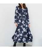 【ノエラ/Noela】のビッグフラワープリーツワンピース ネイビー|ID: prp329100004822710 ipo3291000000035162472