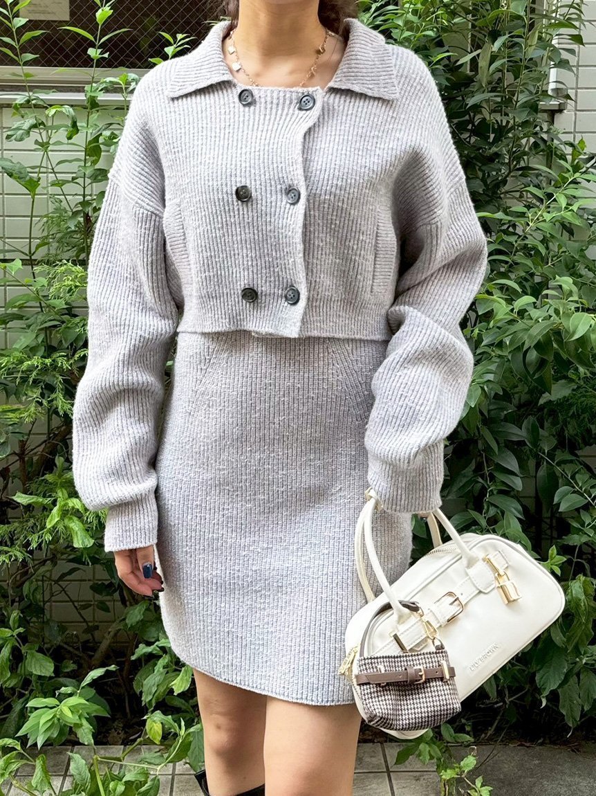 【リリーブラウン/Lily Brown】のメランジニットジャケットセットミニワンピース インテリア・キッズ・メンズ・レディースファッション・服の通販 founy(ファニー) 　ファッション　Fashion　レディースファッション　Fashion for Women　アウター　Coat / Outerwear Collection　レディースジャケット・軽アウター　Jackets　畦　Ribbed Knit　クラシカル　Classical, Vintage-Inspired　ジャケット　Jacket, Outerwear　スマート　Smart, Elegant　セットアップ　Set-Up, Coordinated Outfit　ミックス　Mix, Mixed Style　メランジ　Melange, Mixed Yarn　A/W・秋冬　Autumn/Winter　LGRY[005]|ID: prp329100004822735 ipo3291000000035063731