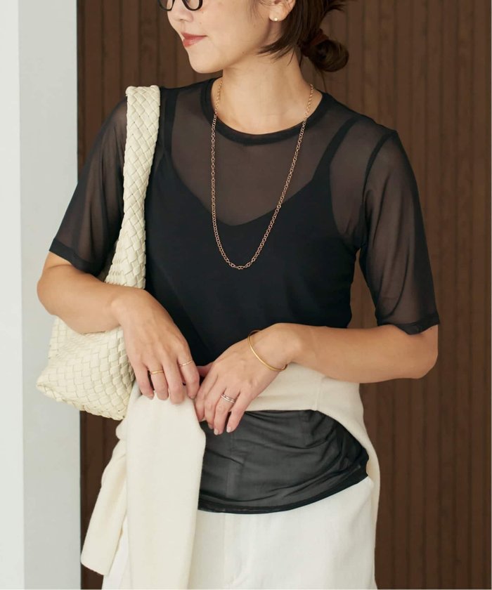 【プラージュ/Plage】のsheer mesh TEE インテリア・キッズ・メンズ・レディースファッション・服の通販 founy(ファニー) https://founy.com/ ファッション Fashion レディースファッション Fashion for Women インナー Innerwear エレガント 上品 Elegant ジャケット Jacket, Outerwear スラックス Slacks, Dress Pants デニム Denim, Jeans Material リラックス Relax, Relaxed Fit |ID: prp329100004822779 ipo3291000000035064520