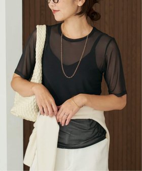 【プラージュ/Plage】のsheer mesh TEE 人気、トレンドファッション・服の通販 founy(ファニー) ファッション Fashion レディースファッション Fashion for Women インナー Innerwear エレガント 上品 Elegant ジャケット Jacket, Outerwear スラックス Slacks, Dress Pants デニム Denim, Jeans Material リラックス Relax, Relaxed Fit |ID:prp329100004822779