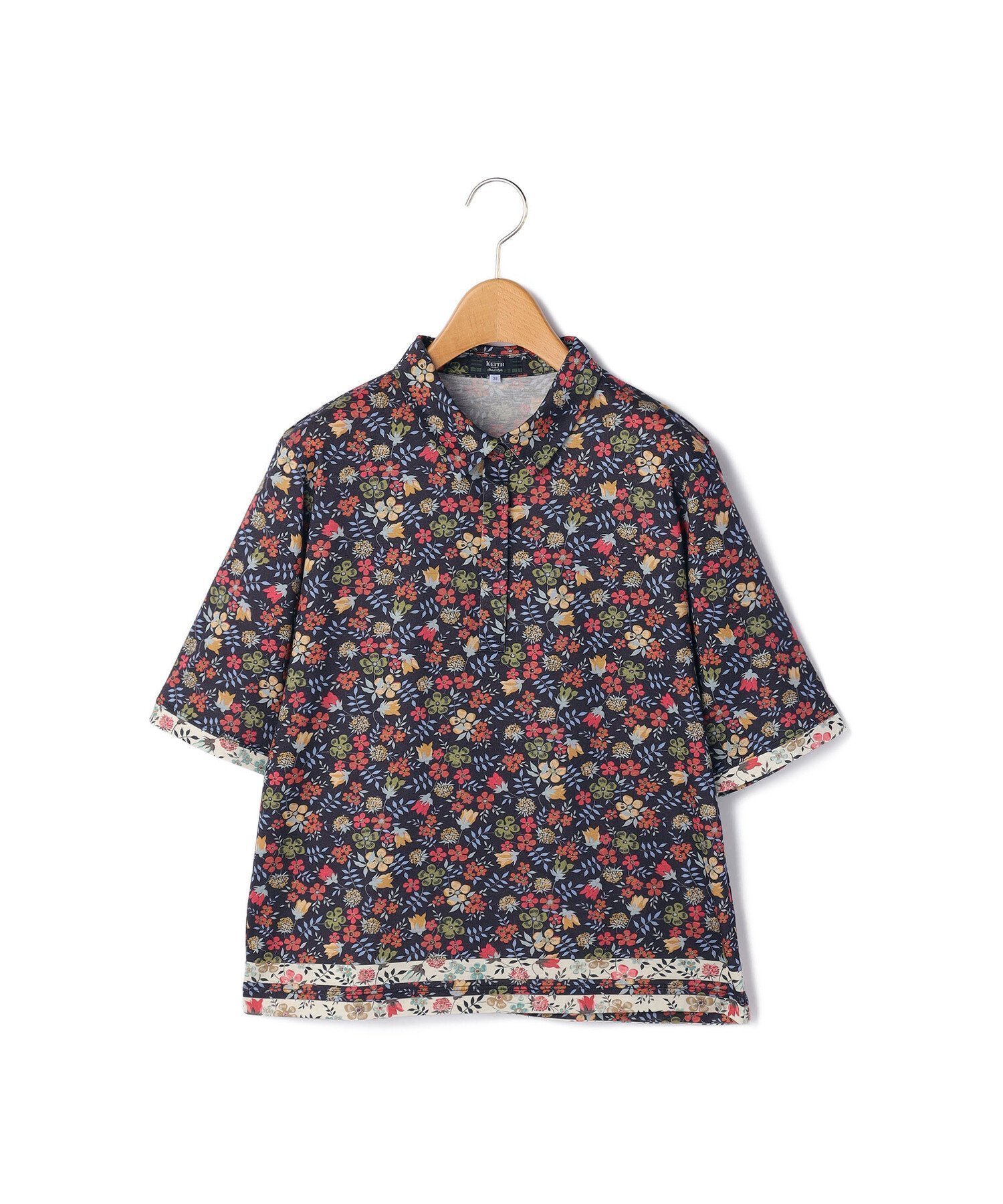 【キース/KEITH】のEdenham Border Liberty Print Polo Collar Cut Sewn インテリア・キッズ・メンズ・レディースファッション・服の通販 founy(ファニー) 　ファッション　Fashion　レディースファッション　Fashion for Women　スタイリッシュ　Stylish, Fashionable　ボトム　Bottoms, Lower Wear　ネイビー|ID: prp329100004822795 ipo3291000000035064875