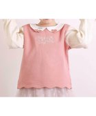 【ベベ オンライン ストア/BEBE ONLINE STORE / KIDS】の【裏起毛】ハートチェリーイチゴ刺しゅう襟付き袖切り替え裾スカラップトレーナー(80~130cm) ピンク|ID: prp329100004822806 ipo3291000000035065158