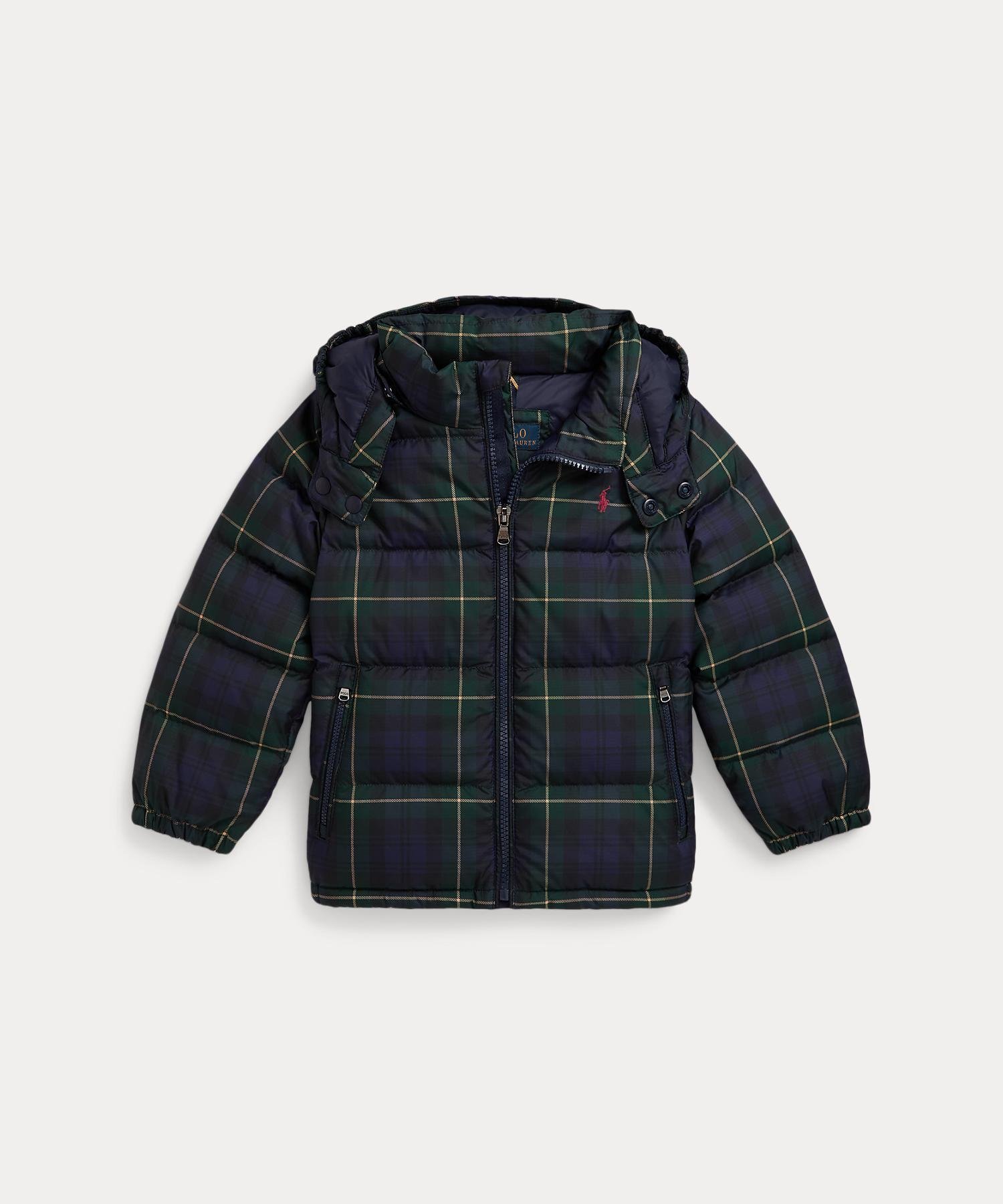 【ラルフローレン/RALPH LAUREN / KIDS】の(ボーイズ 2才~7才)チェック ダウン フーデッド ジャケット インテリア・キッズ・メンズ・レディースファッション・服の通販 founy(ファニー) 　ファッション　Fashion　キッズファッション　Fashion for Kids　アウター　Coat Outerwear /Kids　カフス　Cuff Design　ジャケット　Jacket, Outerwear　ダウン　Down, Puffer　チェック　Check, Plaid, Tartan　長袖　Long Sleeve, Full Sleeve　フェザー　Feather, Feather Detail　フラップ　Flap, Flap Pocket　フロント　Front, Front Design　ボーイズ　Boyish, Boy Style　モックネック　Mock Neck, Short Turtleneck　999マルチカラー|ID: prp329100004822831 ipo3291000000035065621