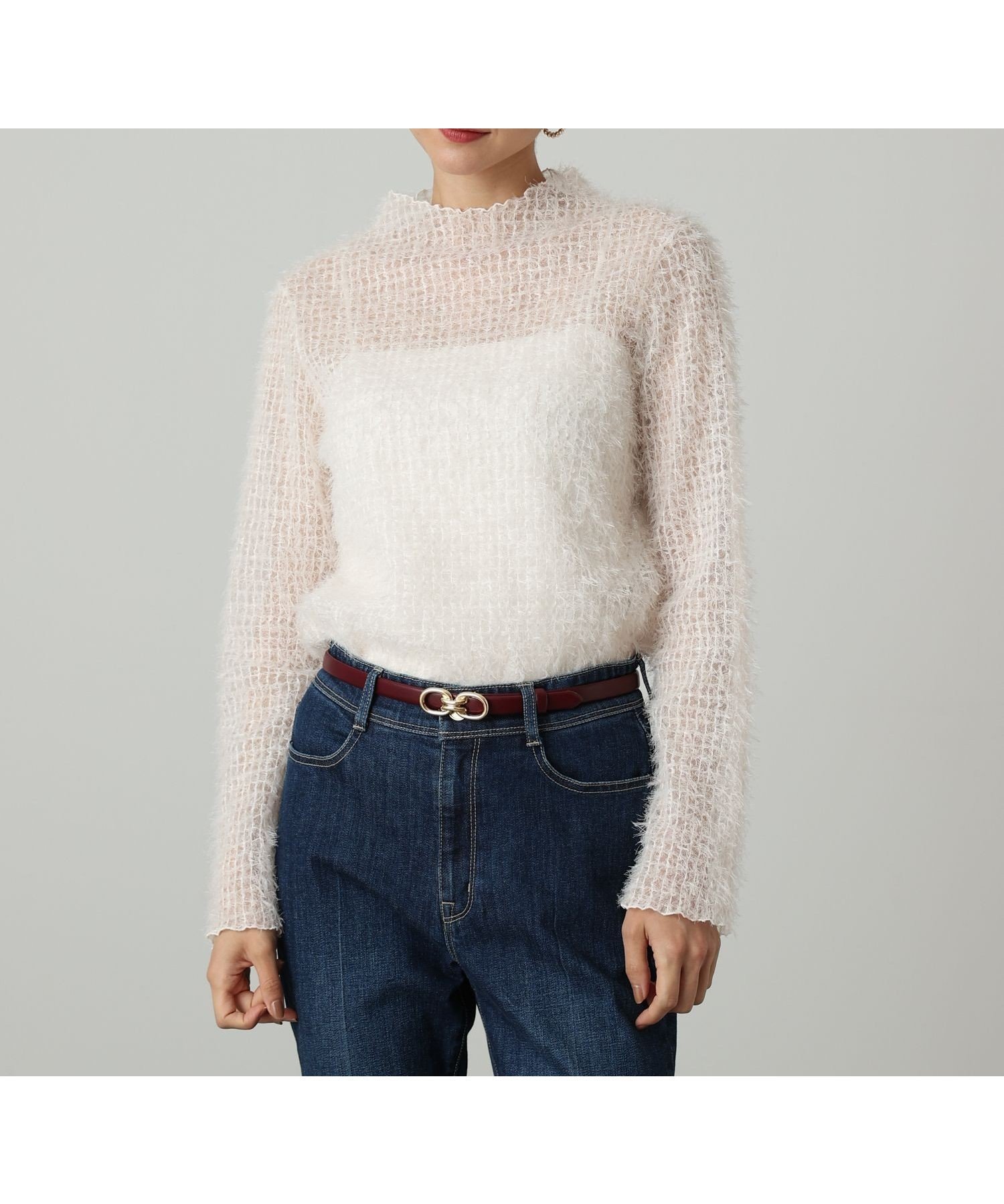 【アナイ/ANAYI】のプレイドフェザーチュール プルオーバー 人気、トレンドファッション・服の通販 founy(ファニー) 　ファッション　Fashion　レディースファッション　Fashion for Women　トップス・カットソー　Cut & Sew Tops　カジュアルプルオーバー・ニットトップス　Pullovers & Knit Tops / Casual Pullovers　エアリー　Airy Texture　エレガント 上品　Elegant　シアー　Sheer, See-Through　ショート　Short, Short Length　スマート　Smart, Elegant　チュール　Tulip, Tulip Motif　フェザー　Feather, Feather Detail　モックネック　Mock Neck, Short Turtleneck　ロング　Long, Long-Length　A/W・秋冬　Autumn/Winter　再入荷　Restock / Back in Stock　 other-1|ID: prp329100004822841 ipo3291000000035065880