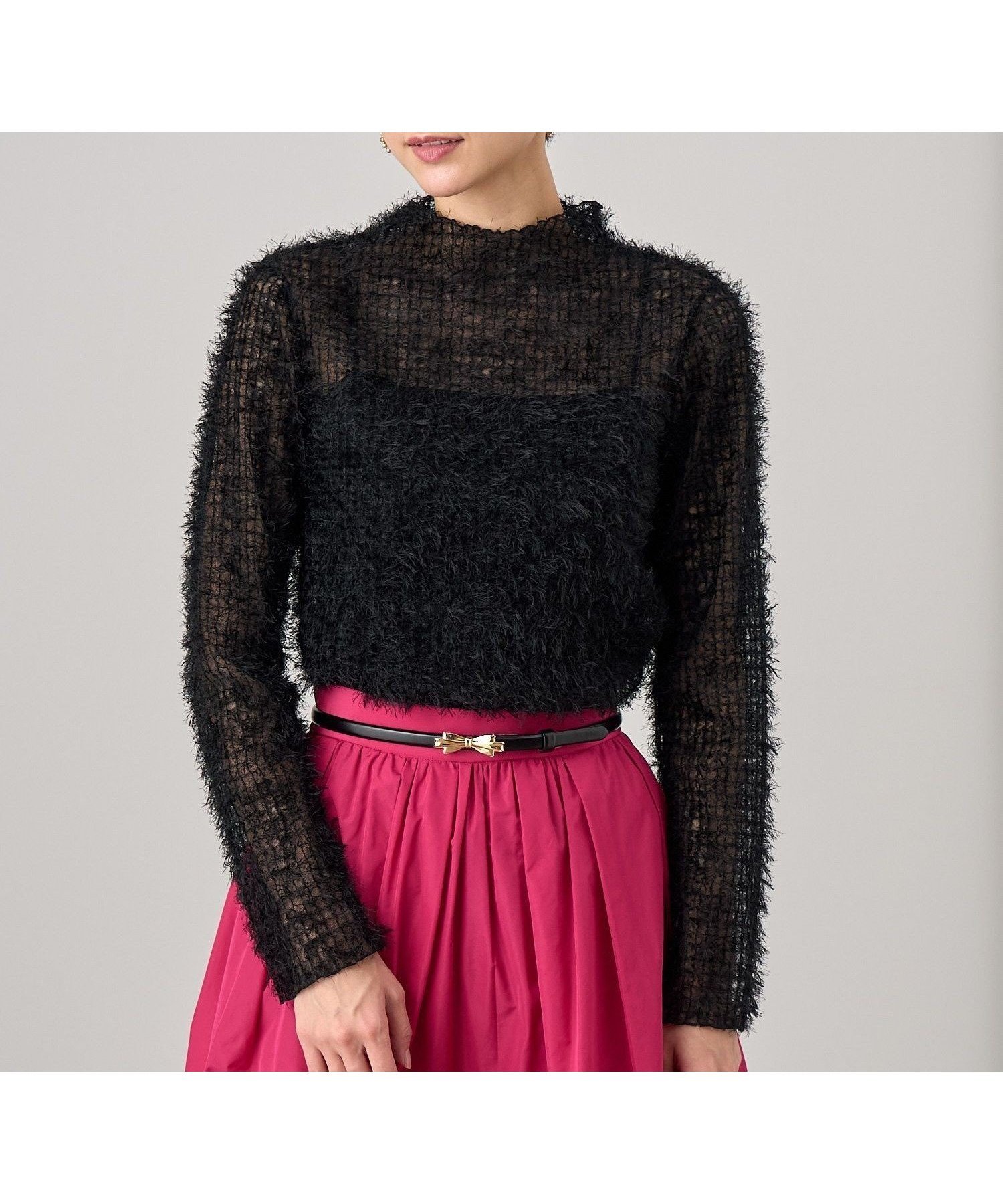 【アナイ/ANAYI】のプレイドフェザーチュール プルオーバー インテリア・キッズ・メンズ・レディースファッション・服の通販 founy(ファニー) 　ファッション　Fashion　レディースファッション　Fashion for Women　トップス・カットソー　Cut & Sew Tops　カジュアルプルオーバー・ニットトップス　Pullovers & Knit Tops / Casual Pullovers　エアリー　Airy Texture　エレガント 上品　Elegant　シアー　Sheer, See-Through　ショート　Short, Short Length　スマート　Smart, Elegant　チュール　Tulip, Tulip Motif　フェザー　Feather, Feather Detail　モックネック　Mock Neck, Short Turtleneck　ロング　Long, Long-Length　A/W・秋冬　Autumn/Winter　再入荷　Restock / Back in Stock　black|ID: prp329100004822841 ipo3291000000035065887