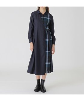 【ブルーレーベル クレストブリッジ/BLUE LABEL CRESTBRIDGE】のパーシャルクレストブリッジチェックドレス 人気、トレンドファッション・服の通販 founy(ファニー) ファッション Fashion レディースファッション Fashion for Women ワンピース Dresses フォーマル・パーティードレス・結婚式用ドレス Elegant & Casual Dresses ドレス Dress, One-Piece フロント Front, Front Design 切替 Switching, Contrast Panel |ID:prp329100004822844