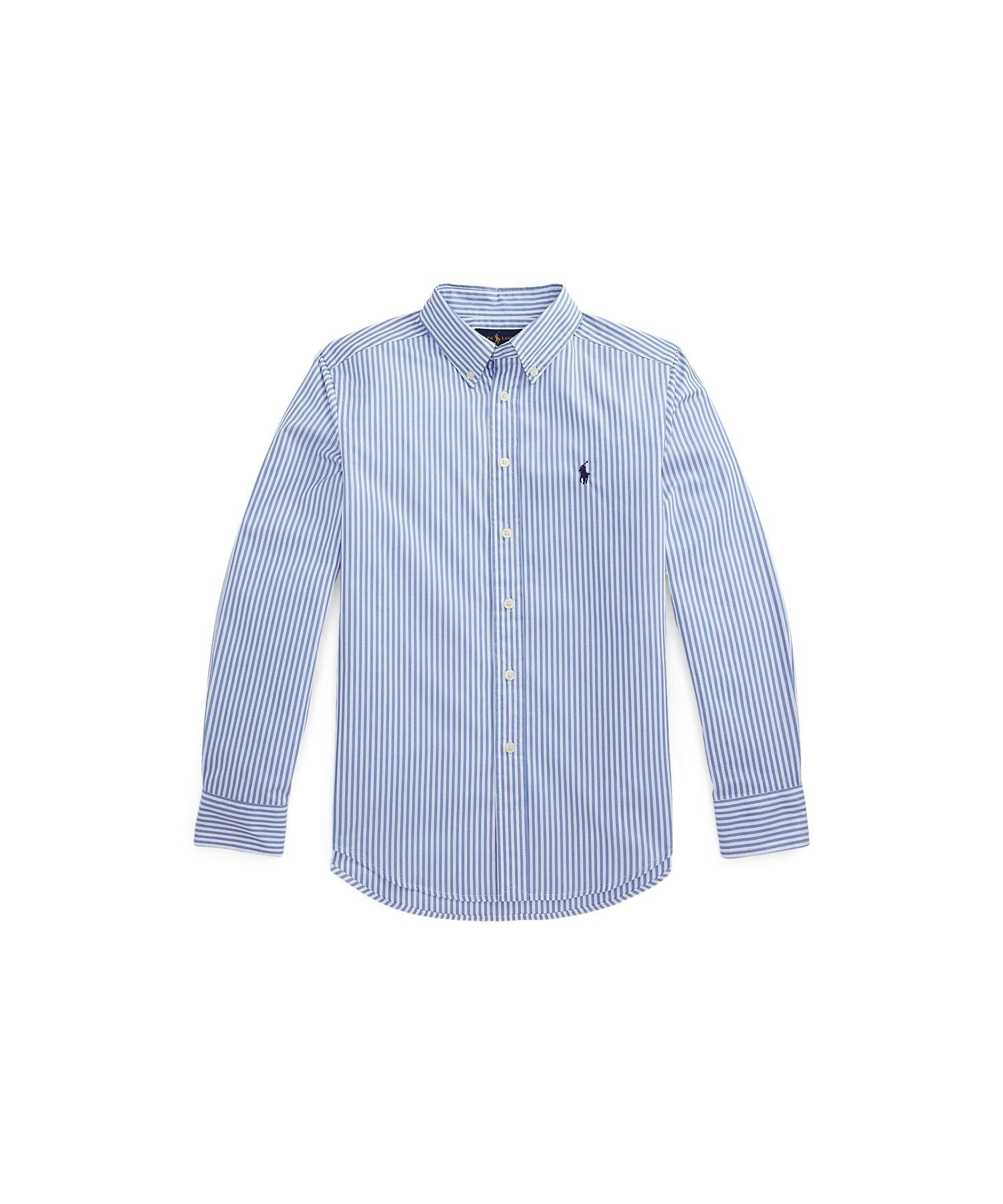 【ラルフローレン/RALPH LAUREN / KIDS】の(ボーイズ 8才~20才)ストライプド コットン ポプリン シャツ インテリア・キッズ・メンズ・レディースファッション・服の通販 founy(ファニー) 　ファッション　Fashion　キッズファッション　Fashion for Kids　カフス　Cuff Design　ストライプ　Stripe, Striped Pattern　ストレッチ　Stretch, Stretchy Fabric　ダウン　Down, Puffer　プリーツ　Pleats, Pleated　ボックス　Boxy, Box Shape　ボーイズ　Boyish, Boy Style　ヨーク　Yoke, Yoke Design　長袖　Long Sleeve, Full Sleeve　400ブルー|ID: prp329100004822848 ipo3291000000035066036
