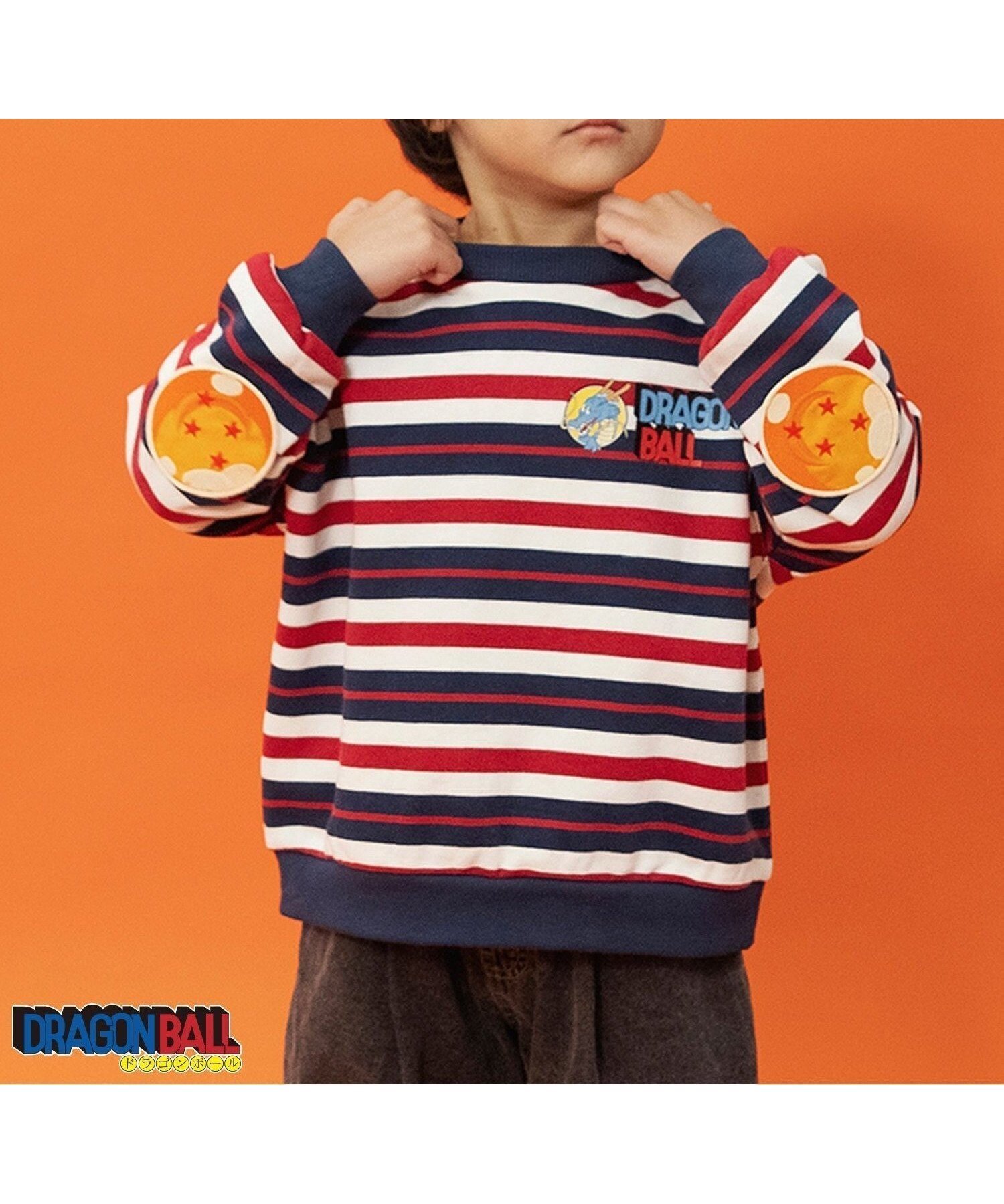 【エフオー オンラインストア/F.O.Online Store / KIDS】のドラゴンボールコラボ エルボーパッチトレーナー インテリア・キッズ・メンズ・レディースファッション・服の通販 founy(ファニー) 　ファッション　Fashion　キッズファッション　Fashion for Kids　おすすめ　Recommended / Our Picks　トレーナー　Sweatshirt, Trainer　プリント　Print, Printed Pattern　ボーダー柄|ID: prp329100004822850 ipo3291000000035066141