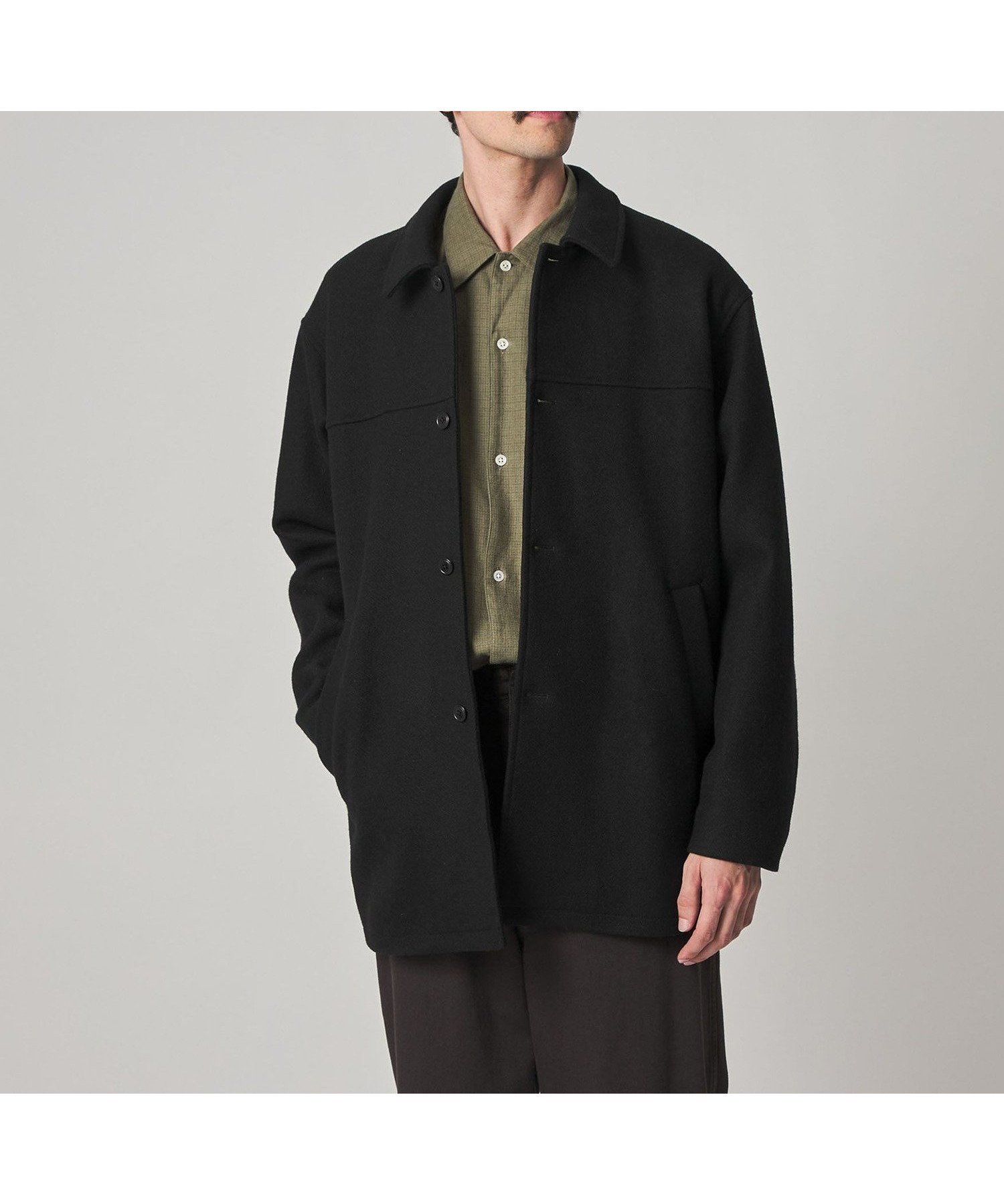 【ビューティ&ユース ユナイテッドアローズ/BEAUTY&YOUTH / UNITED ARROWS / MEN】のSteven Alan ニット メルトン カー コート インテリア・キッズ・メンズ・レディースファッション・服の通販 founy(ファニー) 　ファッション　Fashion　メンズファッション　Fashion for Men　インナー　Innerwear　メルトン　Melton, Heavy Wool　モダン　Modern, Contemporary　リラックス　Relax, Relaxed Fit　BLACK|ID: prp329100004822904 ipo3291000000035067405