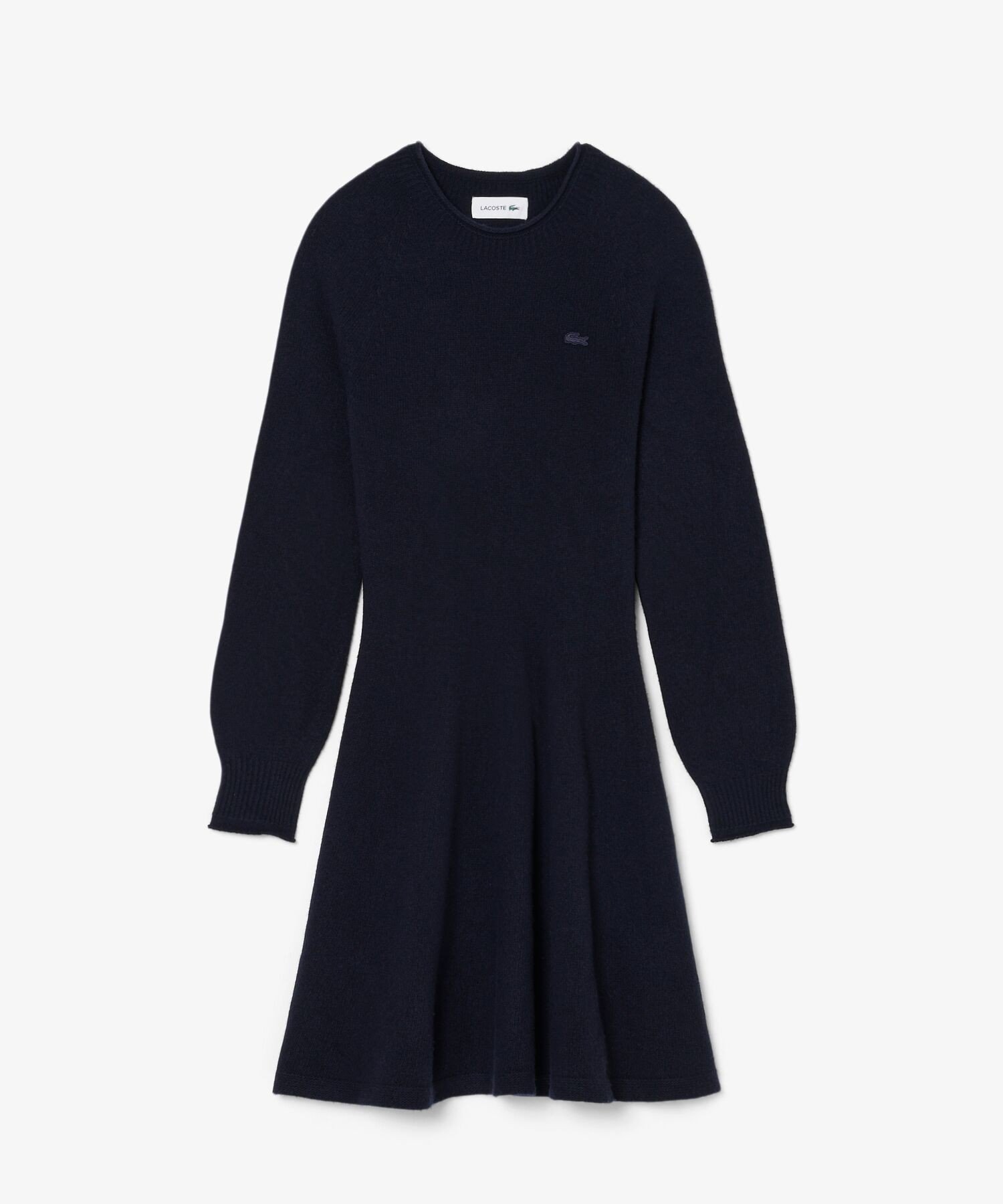 【ラコステ/LACOSTE】の3Dニッティングシームレスフレアドレスセーター インテリア・キッズ・メンズ・レディースファッション・服の通販 founy(ファニー) 　ファッション　Fashion　レディースファッション　Fashion for Women　ワンピース　Dresses　フォーマル・パーティードレス・結婚式用ドレス　Elegant & Casual Dresses　クラシック　Classic, Timeless Style　フェミニン　Feminine, Girly　フレア　Flare, Flared　ネイビー|ID: prp329100004822906 ipo3291000000035067460