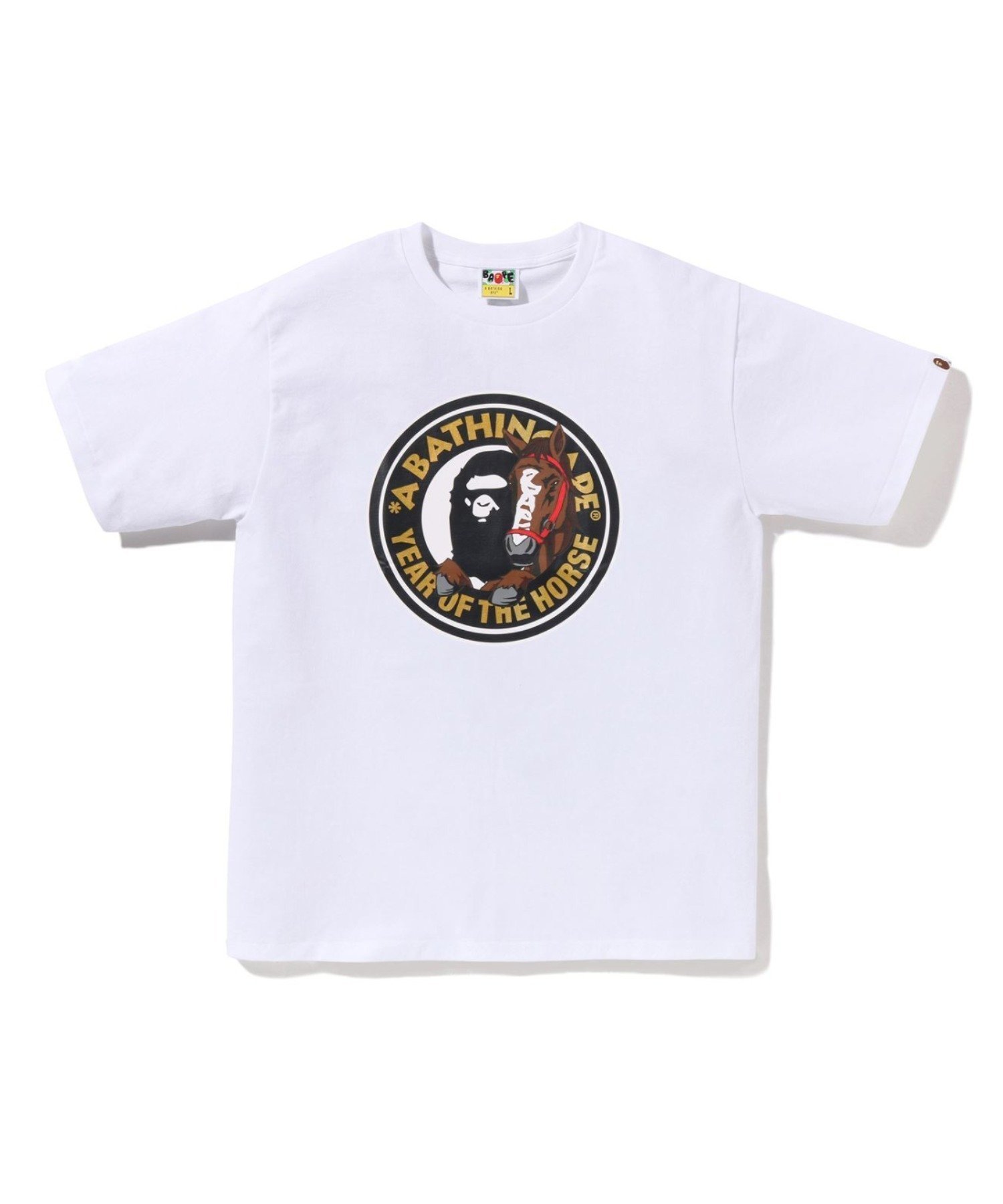 【ア ベイシング エイプ/A BATHING APE】のYEAR OF THE HORSE TEE インテリア・キッズ・メンズ・レディースファッション・服の通販 founy(ファニー) 　ファッション　Fashion　レディースファッション　Fashion for Women　インナー　Innerwear　ショート　Short, Short Length　スリーブ　Sleeve, Long Sleeve / Short Sleeve　フロント　Front, Front Design　プリント　Print, Printed Pattern　ラバー　Rubber, Rubber Sole　WHITE|ID: prp329100004822953 ipo3291000000035068291