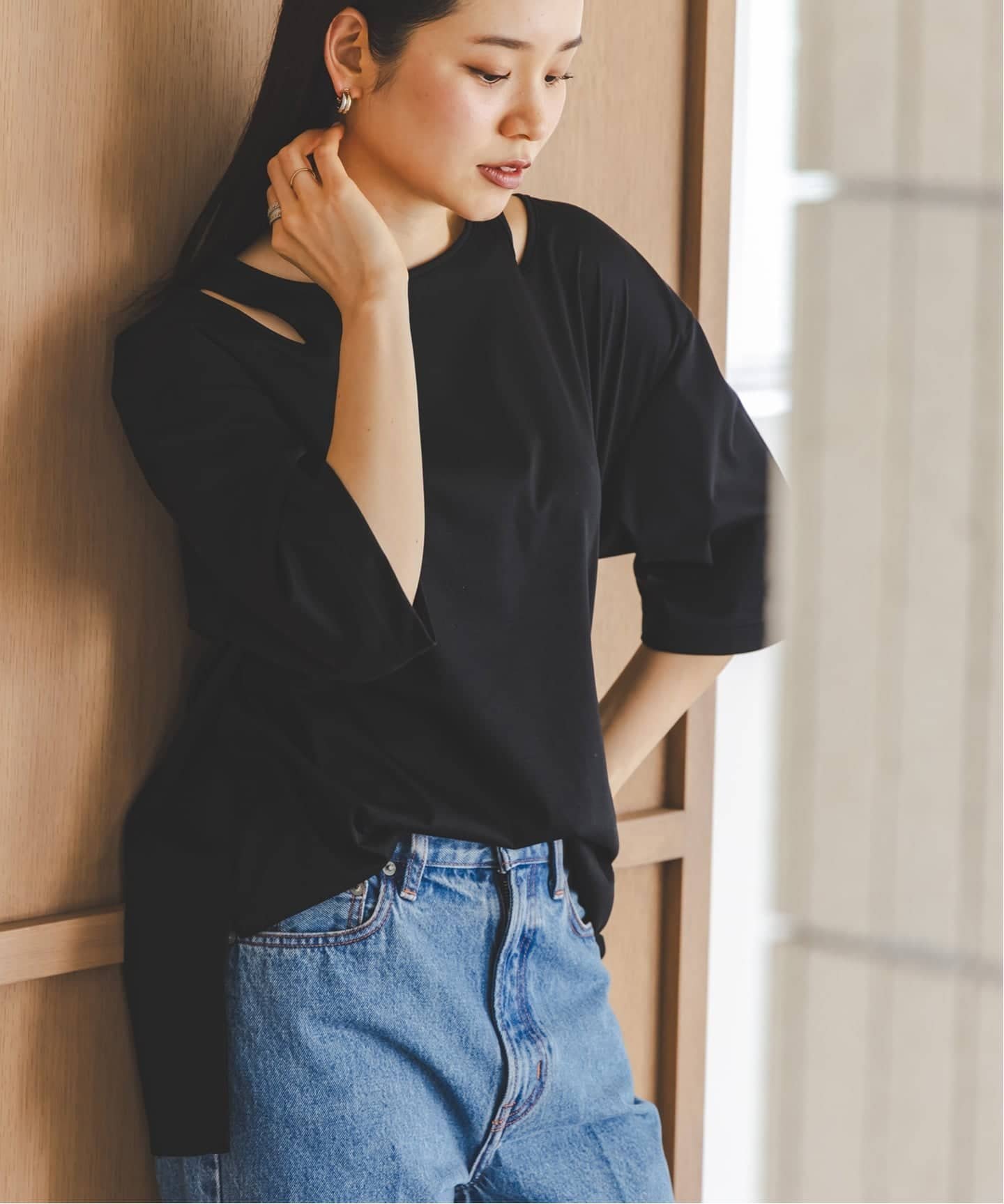 【ノーブル / スピック&スパン/NOBLE / Spick & Span】のRoom no.8/ルームエイト スムースコットンネックオープントップス インテリア・キッズ・メンズ・レディースファッション・服の通販 founy(ファニー) ファッション Fashion レディースファッション Fashion for Women トップス・カットソー Cut & Sew Tops インナー Innerwear シンプル Simple, Minimal デコルテ Décolleté, Neckline リラックス Relax, Relaxed Fit ブラック|ID: prp329100004822955 ipo3291000000035068321