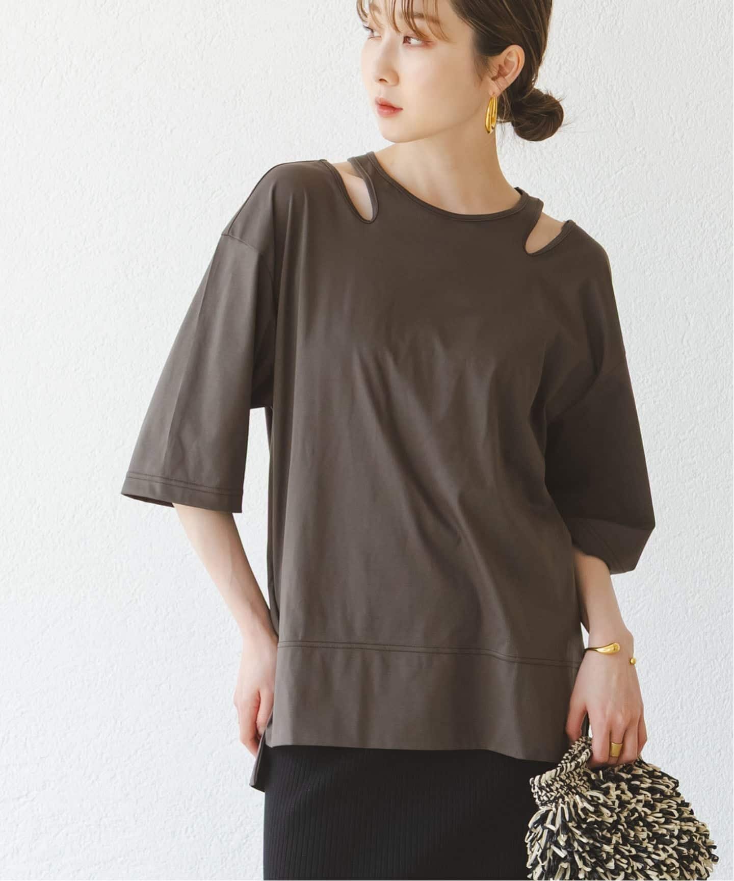 【ノーブル / スピック&スパン/NOBLE / Spick & Span】のRoom no.8/ルームエイト スムースコットンネックオープントップス インテリア・キッズ・メンズ・レディースファッション・服の通販 founy(ファニー) ファッション Fashion レディースファッション Fashion for Women トップス・カットソー Cut & Sew Tops インナー Innerwear シンプル Simple, Minimal デコルテ Décolleté, Neckline リラックス Relax, Relaxed Fit ベージュ|ID: prp329100004822955 ipo3291000000035068323