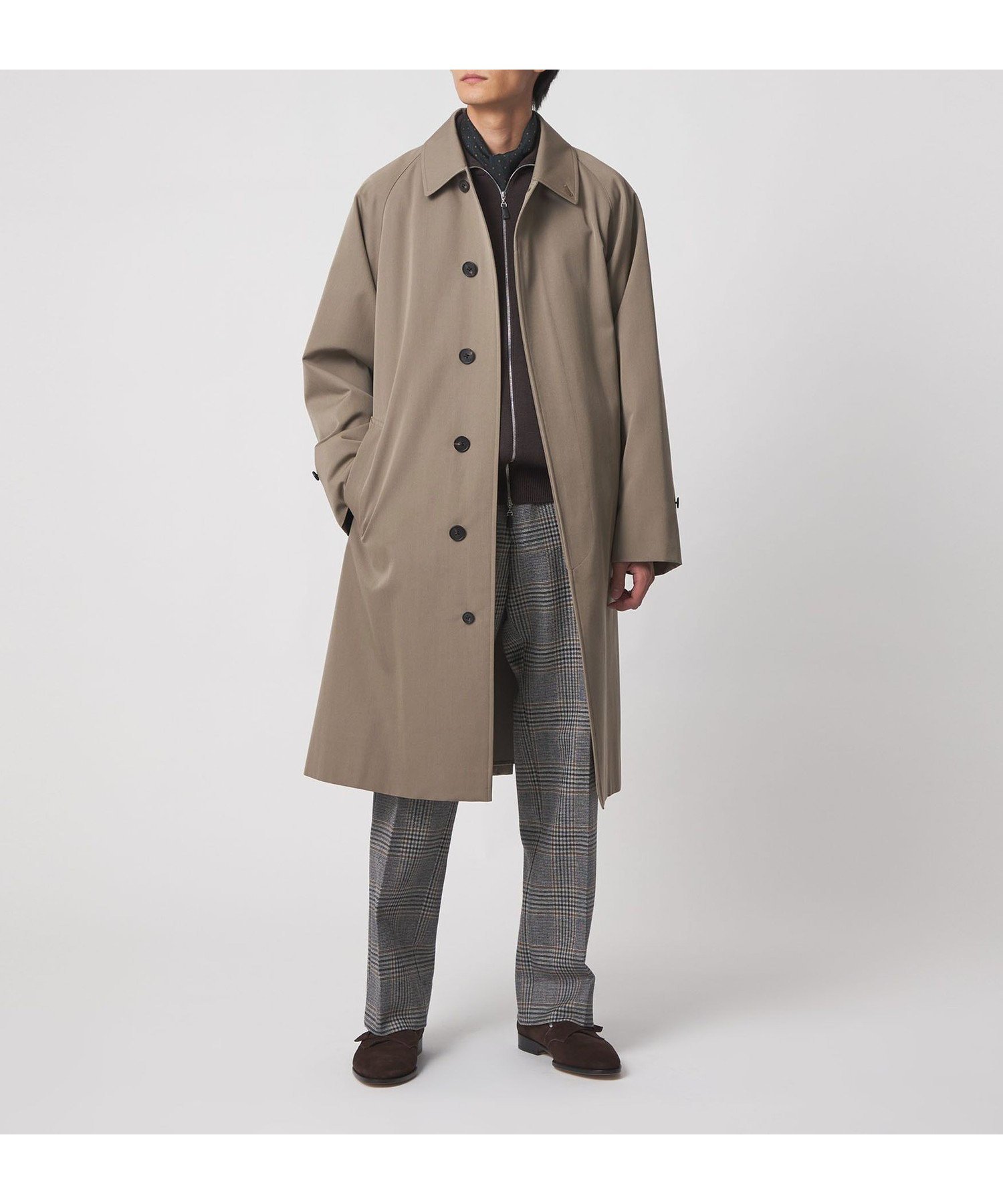 【ユナイテッドアローズ/UNITED ARROWS / MEN】のウール コットン ギャバジン ベルテッド バルマカーンコート 撥水 インテリア・キッズ・メンズ・レディースファッション・服の通販 founy(ファニー) 　ファッション　Fashion　メンズファッション　Fashion for Men　スーツ　Suit, Formalwear　フォルム　Silhouette, Form　ヨーク　Yoke, Yoke Design　ロング　Long, Long-Length　おすすめ　Recommended / Our Picks　エレガント 上品　Elegant　BEIGE|ID: prp329100004822973 ipo3291000000035068616