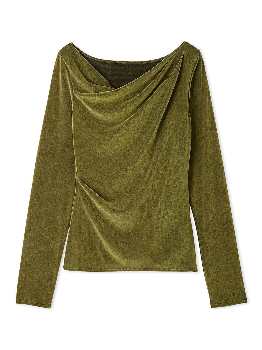 【フレイ アイディー/FRAY I.D】のデコルテタックフロッキーチュールトップス インテリア・キッズ・メンズ・レディースファッション・服の通販 founy(ファニー) 　ファッション　Fashion　レディースファッション　Fashion for Women　トップス・カットソー　Cut & Sew Tops　エレガント 上品　Elegant　ショルダー　Shoulder, Shoulder Strap　スマート　Smart, Elegant　チュール　Tulip, Tulip Motif　トレンド　Trend, Trending Now　人気　Popular, Best Seller　ベロア　Velour, Soft Velvet　A/W・秋冬　Autumn/Winter　KKI[026]|ID: prp329100004822993 ipo3291000000035069092