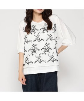 【スーパーハッカ/SUPER HAKKA】のコットンローンコード刺繍+ビーズ+天竺カットソー 人気、トレンドファッション・服の通販 founy(ファニー) ファッション Fashion レディースファッション Fashion for Women トップス・カットソー Cut & Sew Tops カットソー・ベーシックTシャツ Cut-and-Sewn Tops / Stretch Tees & Basics カットソー Cut and Sewn Top レーシー Lacy, Lace-Like |ID:prp329100004822994