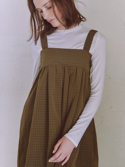 【エミ/emmi】の【限定カラー】ボックスチェックワンピースセット インテリア・キッズ・メンズ・レディースファッション・服の通販 founy(ファニー) 　ファッション　Fashion　レディースファッション　Fashion for Women　ワンピース　Dresses　カットソー　Cut and Sewn Top　ショルダー　Shoulder, Shoulder Strap　スマート　Smart, Elegant　バランス　Balance, Style Balance　ポケット　Pocket, Pocket Detail　KKI[026]|ID: prp329100004823014 ipo3291000000035069356