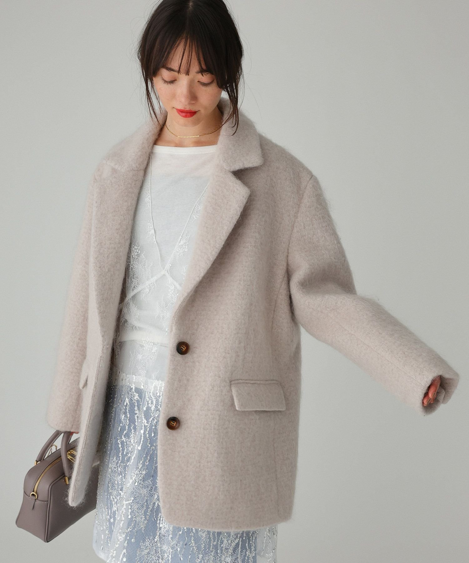 【バビロン/BABYLONE / KIDS】のシャギージャケット インテリア・キッズ・メンズ・レディースファッション・服の通販 founy(ファニー) 　ファッション　Fashion　キッズファッション　Fashion for Kids　アウター　Coat Outerwear /Kids　ジャケット　Jacket, Outerwear　冬　Winter / This Winter　再入荷　Restock / Back in Stock　おすすめ　Recommended / Our Picks　エレガント 上品　Elegant　2025年　2025　2025-2026秋冬・A/W　Autumn/Winter 2025–26 AW25–26　ライトベージュ56|ID: prp329100004823022 ipo3291000000035069431