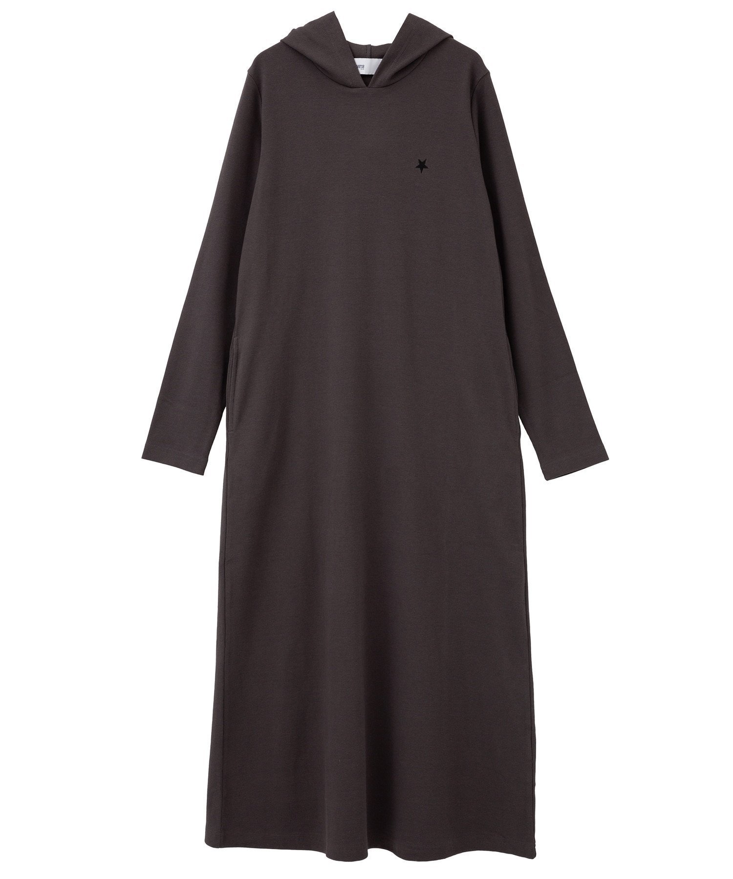 【コンバーストウキョウ/CONVERSE TOKYO】のRIB HOODIE DRESS インテリア・キッズ・メンズ・レディースファッション・服の通販 founy(ファニー) 　ファッション　Fashion　レディースファッション　Fashion for Women　ワンピース　Dresses　フォーマル・パーティードレス・結婚式用ドレス　Elegant & Casual Dresses　スニーカー　Sneakers, Trainers　ロング　Long, Long-Length　ワンポイント　One Point, Statement Accent　チャコールグレー|ID: prp329100004823033 ipo3291000000035069556