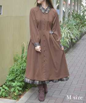 【アクシーズファム/axes femme】の襟デザイン連釦バイカラーワンピース 人気、トレンドファッション・服の通販 founy(ファニー) ファッション Fashion レディースファッション Fashion for Women ワンピース Dresses ケミカル Chemical, Chemical Wash フェミニン Feminine, Girly ミリタリー Military, Army Style レース Lace, Lace Fabric エレガント 上品 Elegant |ID:prp329100004823034