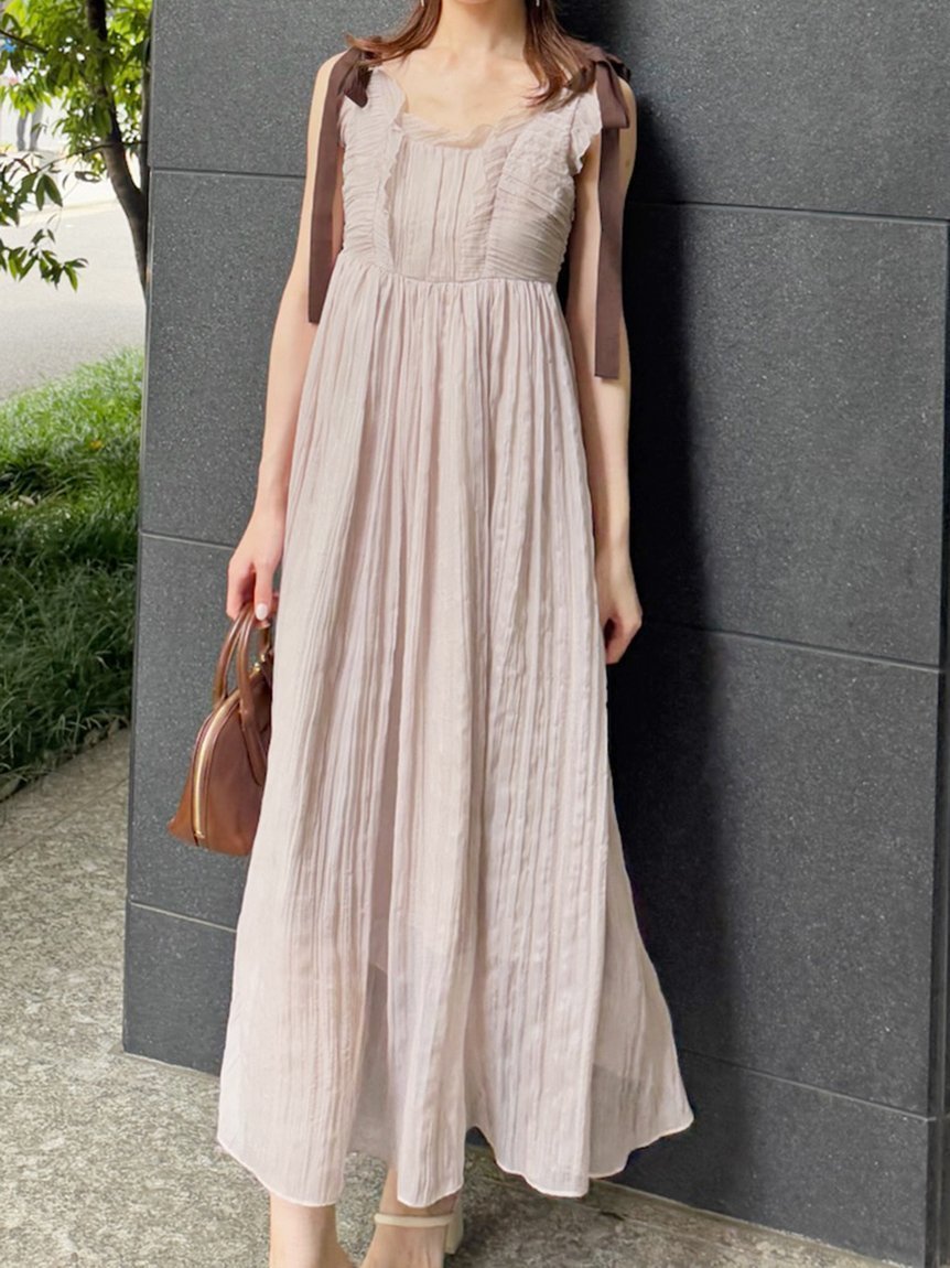 【スナイデル/SNIDEL】のシアーシフォンワッシャーワンピース 人気、トレンドファッション・服の通販 founy(ファニー) 　ファッション　Fashion　レディースファッション　Fashion for Women　ワンピース　Dresses　ウェーブ　Wavy Pattern　シアー　Sheer, See-Through　シャーリング　Shirring, Ruched　ストレート　Straight, Straight Cut　スマート　Smart, Elegant　タフタ　Taffeta, Structured Fabric　トレンド　Trend, Trending Now　フィット　Fit, Slim Fit　フェミニン　Feminine, Girly　フリル　Frill, Ruffle　リボン　Ribbon, Bow　リュクス　Luxury, Elegant, High-End, Chic　ロング　Long, Long-Length　おすすめ　Recommended / Our Picks　 other-1|ID: prp329100004823044 ipo3291000000035069705