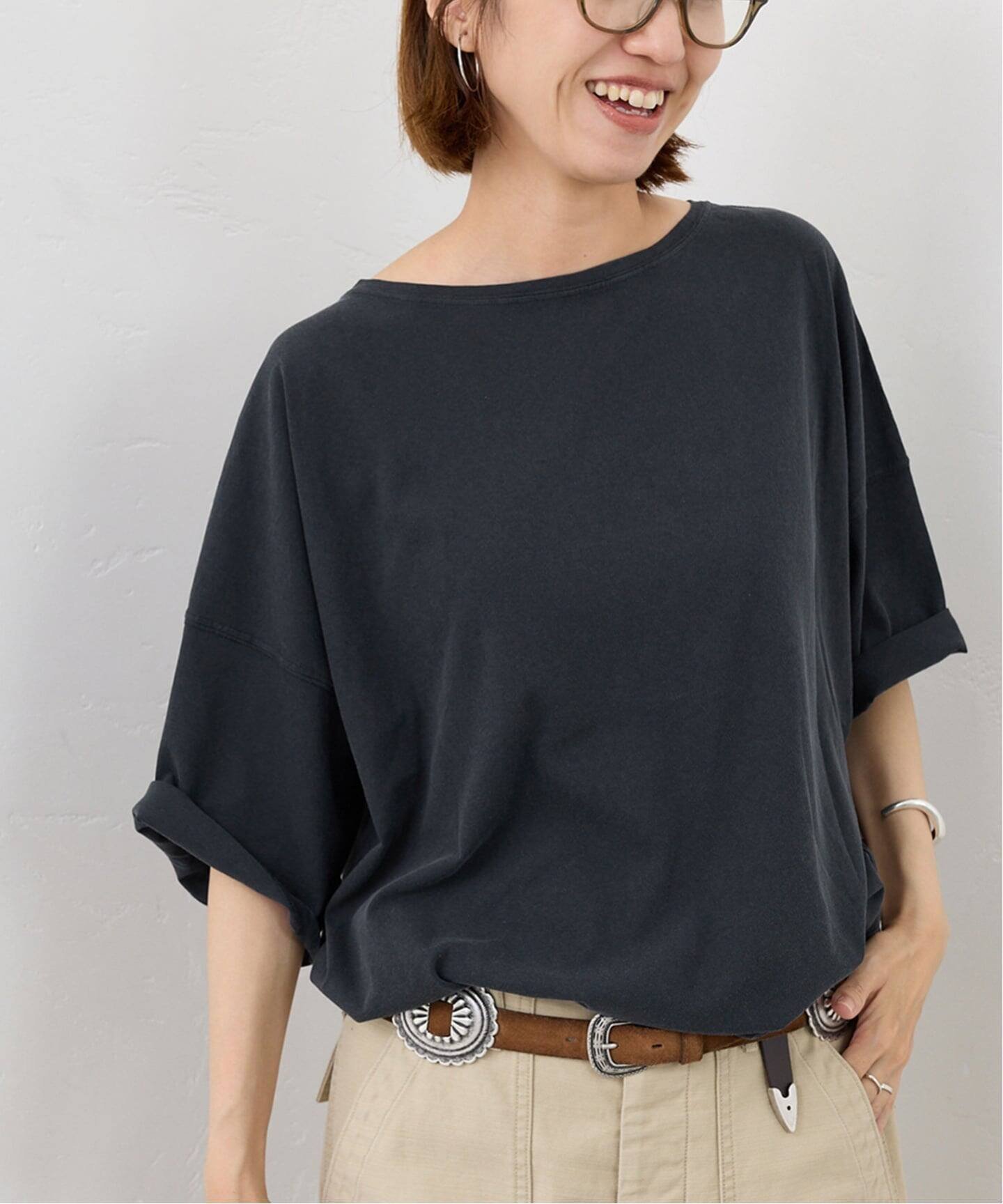 【フレームワーク/FRAMeWORK】のドライタッチ加工SS-Tee インテリア・キッズ・メンズ・レディースファッション・服の通販 founy(ファニー) ファッション Fashion レディースファッション Fashion for Women カットソー Cut and Sewn Top バランス Balance, Style Balance 今季 This Season, Current Season ネイビー|ID: prp329100004823058 ipo3291000000035069940