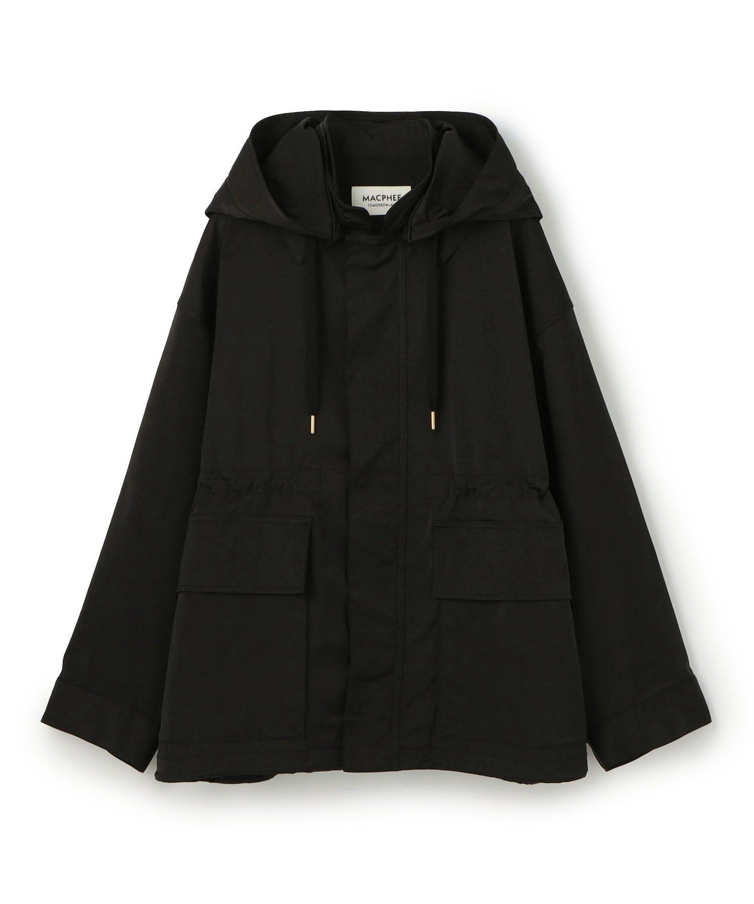 【トゥモローランド/TOMORROWLAND】のダブルサテン フーディーブルゾン インテリア・キッズ・メンズ・レディースファッション・服の通販 founy(ファニー) 　ファッション　Fashion　レディースファッション　Fashion for Women　アウター　Coat / Outerwear Collection　ブルゾンジャケット・スポーティアウター　Blouson Jackets　サテン　Satin, Glossy Fabric　ジャケット　Jacket, Outerwear　ストレッチ　Stretch, Stretchy Fabric　ダブル　Double, Double-Breasted　ブルゾン　Blouson, Bomber Jacket　エレガント 上品　Elegant　19 ブラック|ID: prp329100004823083 ipo3291000000035070499