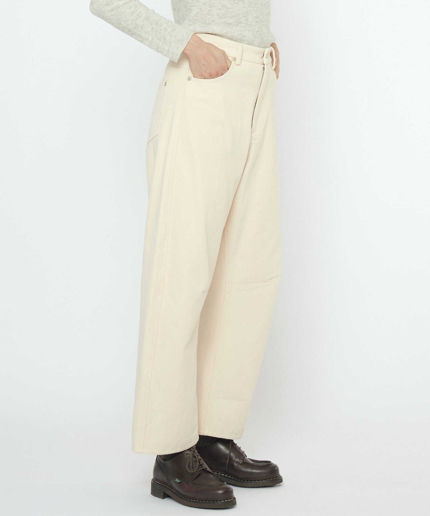 【ビショップ/Bshop】のカーブレッグ ワークトラウザー WOMEN インテリア・キッズ・メンズ・レディースファッション・服の通販 founy(ファニー) 　ファッション　Fashion　レディースファッション　Fashion for Women　キャンバス　Canvas, Canvas Fabric　コレクション　Collection, Seasonal Line　テクスチャー　Texture, Textured Fabric　ニューヨーク　New York, NYC Style　ループ　Loop, Loop Knit　WHITE系1|ID: prp329100004823142 ipo3291000000035071399