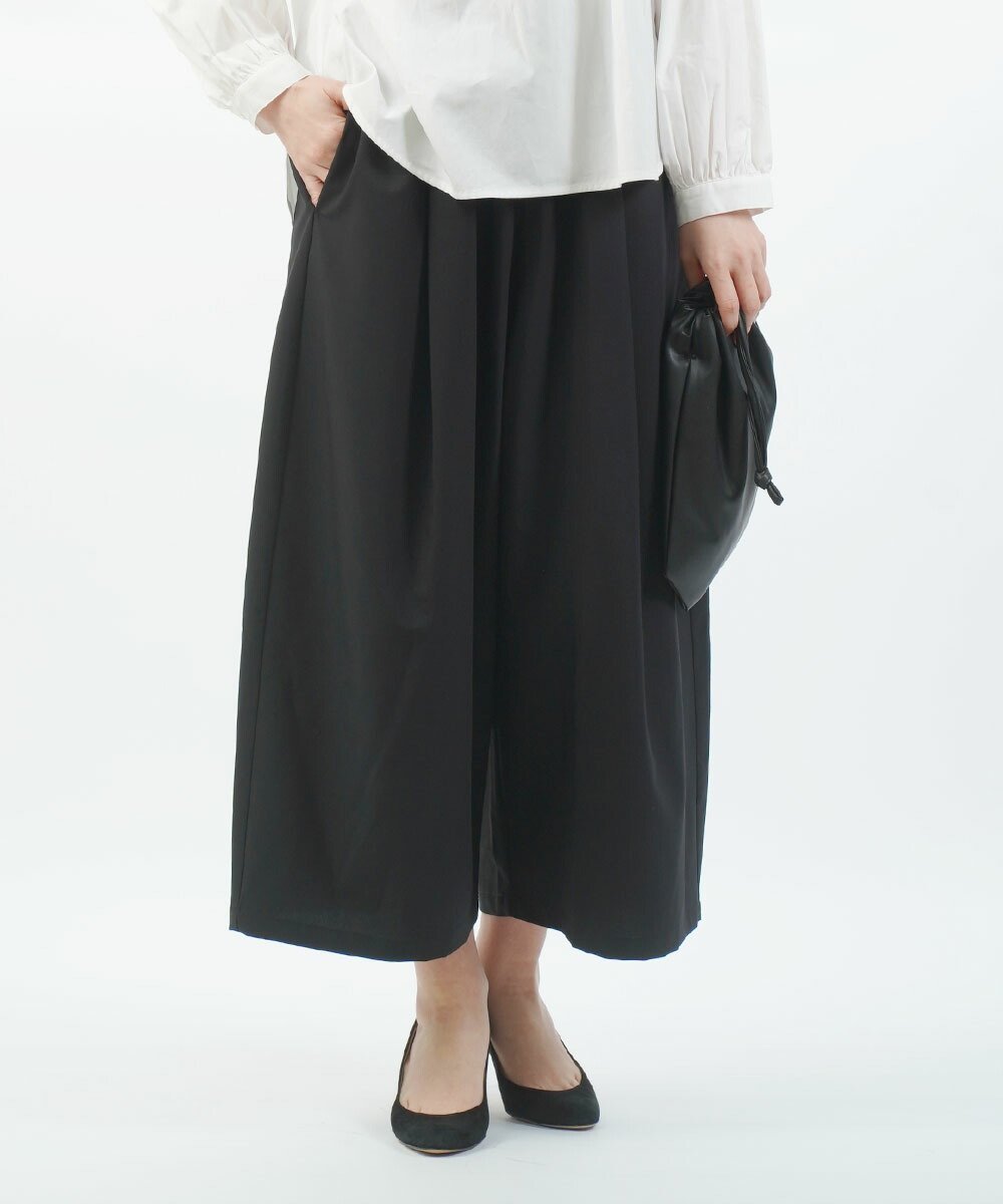 【ブルーコムブルー/BLEU COMME BLEU】のアンサンク Tropical Tuck Cropped ワイドイージーパンツ インテリア・キッズ・メンズ・レディースファッション・服の通販 founy(ファニー) 　ファッション　Fashion　レディースファッション　Fashion for Women　パンツ　Pants & Trousers　ジャケット　Jacket, Outerwear　セットアップ　Set-Up, Coordinated Outfit　バランス　Balance, Style Balance　フォーマル　Formal, Dressy　ループ　Loop, Loop Knit　楽ちん　Easy Fit, Comfortable　ワイド　Wide, Wide Fit　夏　Summer　BLK|ID: prp329100004823182 ipo3291000000035071783