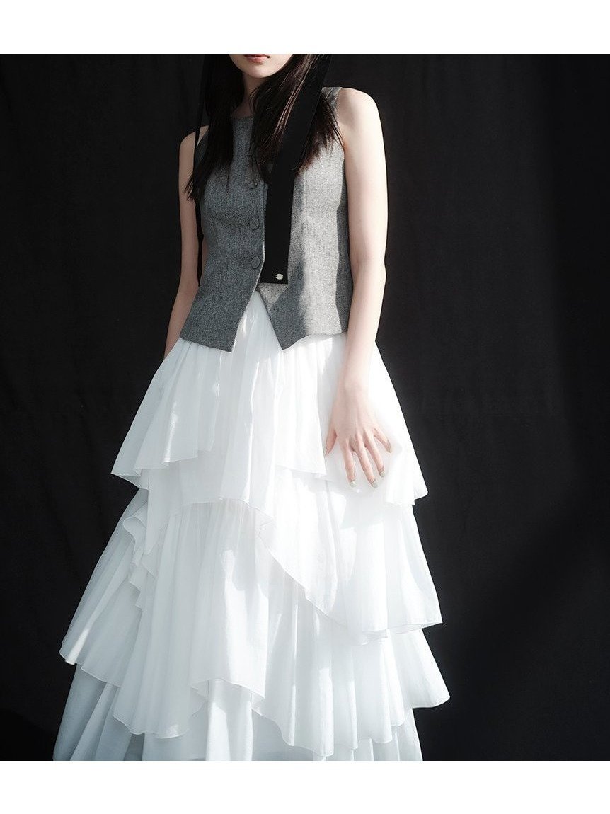 【フレイ アイディー/FRAY I.D】のシアーティアードスカート 人気、トレンドファッション・服の通販 founy(ファニー) 　ファッション　Fashion　レディースファッション　Fashion for Women　スカート　Skirts　ティアードスカート　Tiered Skirts　アシンメトリー　Asymmetrical Style　シアー　Sheer, See-Through　ストライプ　Stripe, Striped Pattern　スマート　Smart, Elegant　ティアード　Tiered, Tiered Style　フリル　Frill, Ruffle　ランダム　Random, Irregular　リブニット　Rib Knit, Ribbed Knit　 other-1|ID: prp329100004823205 ipo3291000000035072102