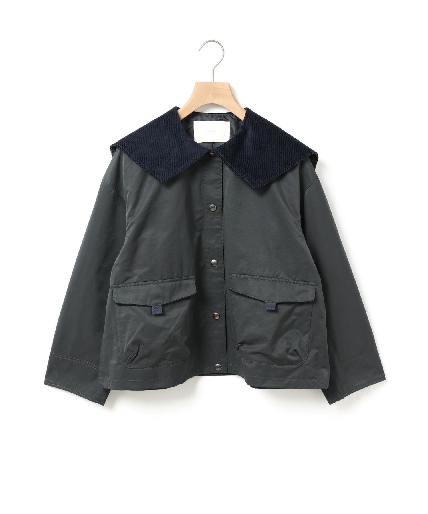 【マーコート/MARcourt】のMidiUmi ハンティングジャケット インテリア・キッズ・メンズ・レディースファッション・服の通販 founy(ファニー) 　ファッション　Fashion　レディースファッション　Fashion for Women　アウター　Coat / Outerwear Collection　レディースジャケット・軽アウター　Jackets　コーデュロイ　Corduroy, Cord Fabric　ショート　Short, Short Length　ジャケット　Jacket, Outerwear　タフタ　Taffeta, Structured Fabric　フロント　Front, Front Design　ポケット　Pocket, Pocket Detail　無地　Plain, Solid Color　軽量　Lightweight, Ultra Light　長袖　Long Sleeve, Full Sleeve　チャコールグレー|ID: prp329100004823232 ipo3291000000035072362