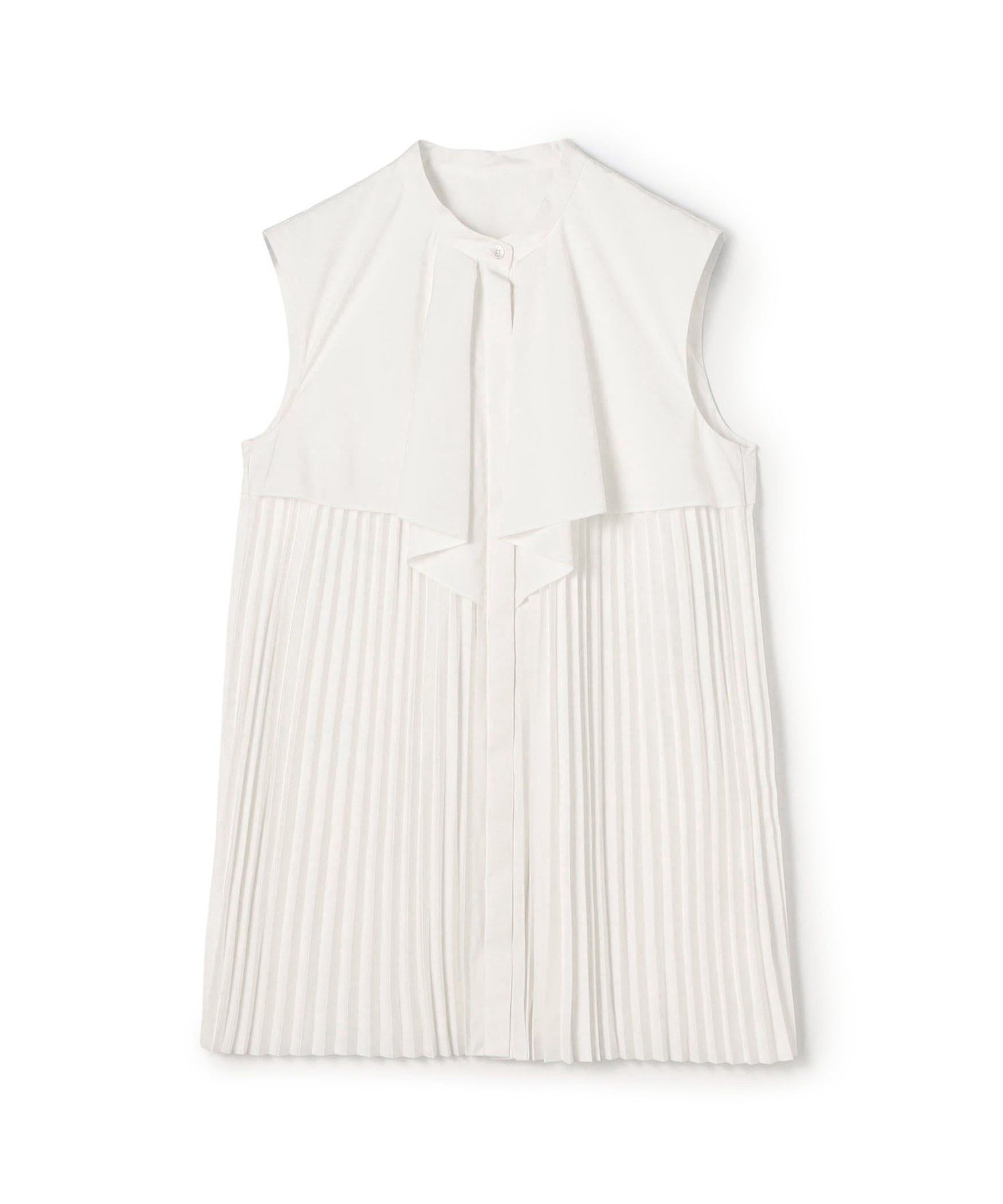 【トゥモローランド/TOMORROWLAND】のスパンブロード フロントドレープブラウス インテリア・キッズ・メンズ・レディースファッション・服の通販 founy(ファニー) 　ファッション　Fashion　レディースファッション　Fashion for Women　トップス・カットソー　Cut & Sew Tops　シャツ・ブラウス・オフィスカジュアル　Elegant Blouses & Button-Ups　おすすめ　Recommended / Our Picks　カーディガン　Cardigan, Knitwear　フロント　Front, Front Design　ブロード　Broadcloth, Fine Cotton　プリーツ　Pleats, Pleated　エレガント 上品　Elegant　11 ホワイト|ID: prp329100004823243 ipo3291000000035072488