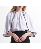 【ピンキーアンドダイアン/Pinky&Dianne】のバイカラーケープブラウス 人気、トレンドファッション・服の通販 founy(ファニー) ファッション Fashion レディースファッション Fashion for Women トップス・カットソー Cut & Sew Tops シャツ・ブラウス・オフィスカジュアル Elegant Blouses & Button-Ups コンパクト Compact, Small Size スタンダード Standard, Basic ストレッチ Stretch, Stretchy Fabric ツイル Twist, Twisted Detail ノースリーブ Sleeveless, No-Sleeve エレガント 上品 Elegant 羽織 Haori, Light Jacket thumbnail ラベンダー1|ID: prp329100004823246 ipo3291000000035072520