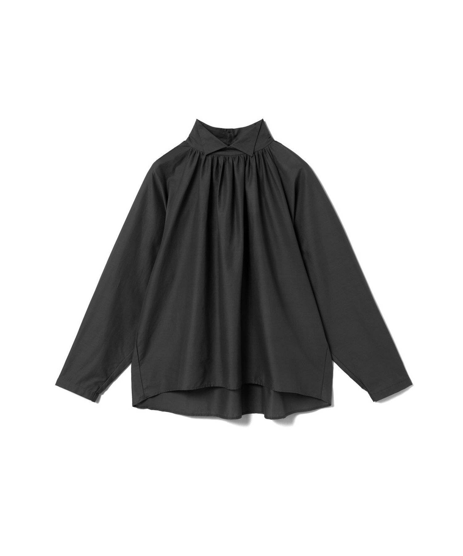 【マーコート/MARcourt】のmizuiro ind スタンドシャツカラーギャザーシャツ インテリア・キッズ・メンズ・レディースファッション・服の通販 founy(ファニー) 　ファッション　Fashion　レディースファッション　Fashion for Women　トップス・カットソー　Cut & Sew Tops　シャツ・ブラウス・オフィスカジュアル　Elegant Blouses & Button-Ups　ギャザー　Gathered, Ruffled　シンプル　Simple, Minimal　スタンド　Stand Collar, Upright Stand　フレア　Flare, Flared　ポケット　Pocket, Pocket Detail　人気　Popular, Best Seller　無地　Plain, Solid Color　長袖　Long Sleeve, Full Sleeve　ブラック|ID: prp329100004823247 ipo3291000000035072534