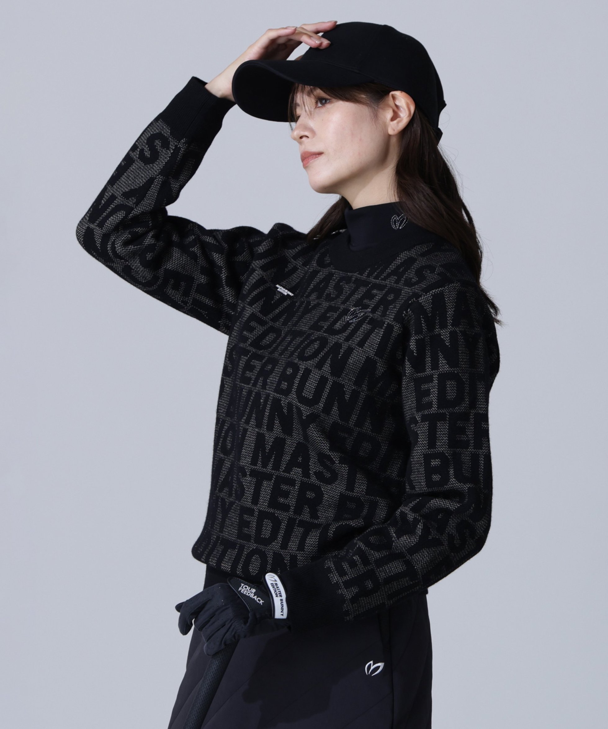 【マスターバニーエディション/MASTER BUNNY EDITION】のロゴクルーネックニットプルオーバー インテリア・キッズ・メンズ・レディースファッション・服の通販 founy(ファニー) 　ファッション　Fashion　レディースファッション　Fashion for Women　トップス・カットソー　Cut & Sew Tops　ニット　Knit Tops & Sweaters　カジュアルプルオーバー・ニットトップス　Pullovers & Knit Tops / Casual Pullovers　インナー　Innerwear　ゴルフ　Golf　ハイネック　High Neck, Mock Neck　ポロシャツ　Polo Shirt, Collared Tee　ワンポイント　One Point, Statement Accent　グレー系|ID: prp329100004823273 ipo3291000000035072779