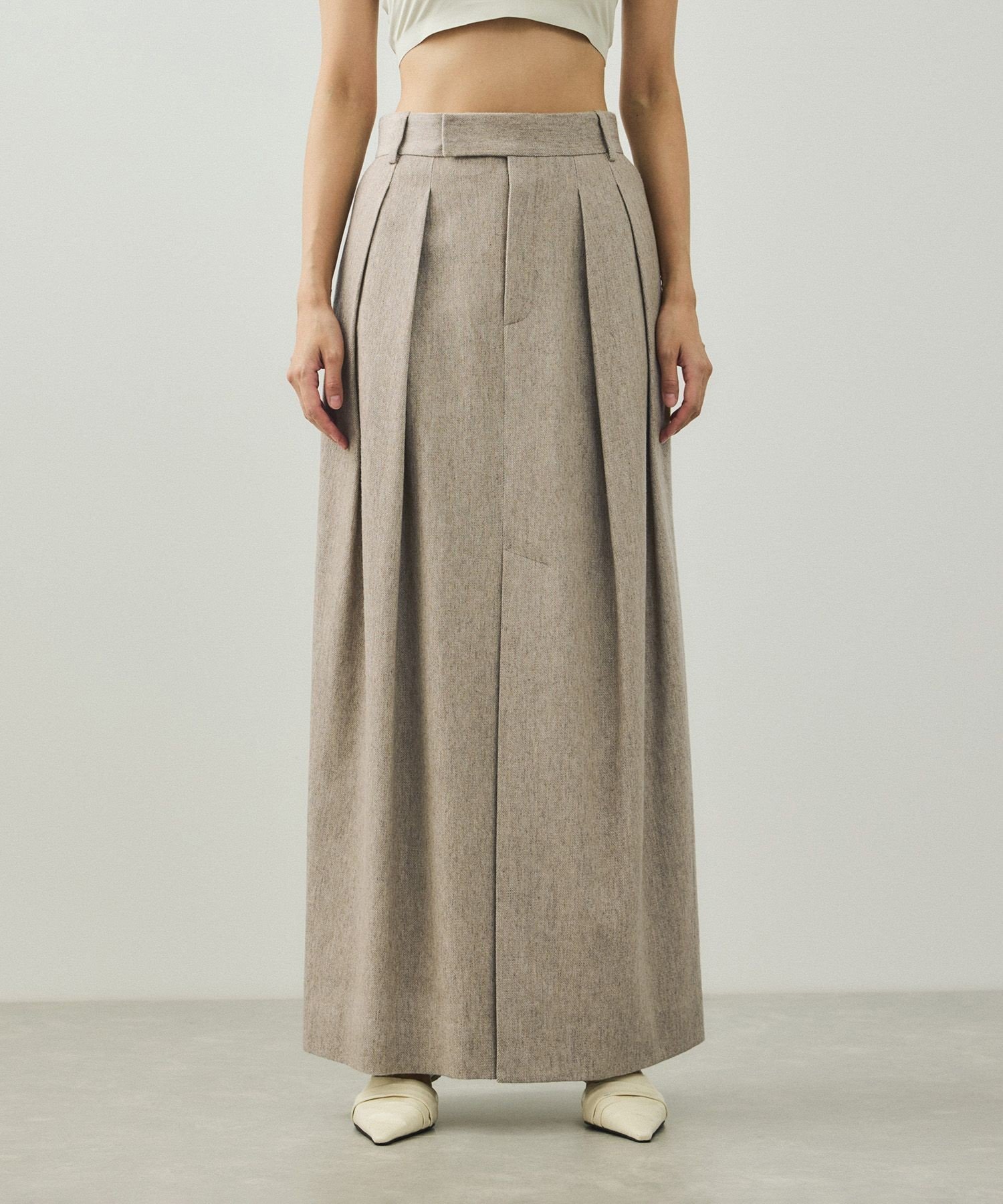 【アダム エ ロペ/ADAM ET ROPE'】の【EMOELLE】ウールコットン2タックスカート インテリア・キッズ・メンズ・レディースファッション・服の通販 founy(ファニー) 　ファッション　Fashion　レディースファッション　Fashion for Women　スカート　Skirts　シンプル　Simple, Minimal　ジャケット　Jacket, Outerwear　スタイリッシュ　Stylish, Fashionable　セットアップ　Set-Up, Coordinated Outfit　ツイル　Twist, Twisted Detail　フェミニン　Feminine, Girly　フロント　Front, Front Design　ポケット　Pocket, Pocket Detail　マニッシュ　Mannish, Boyish　ロング　Long, Long-Length　A/W・秋冬　Autumn/Winter　2026年　2026　ベージュ系(28)|ID: prp329100004823281 ipo3291000000035072872