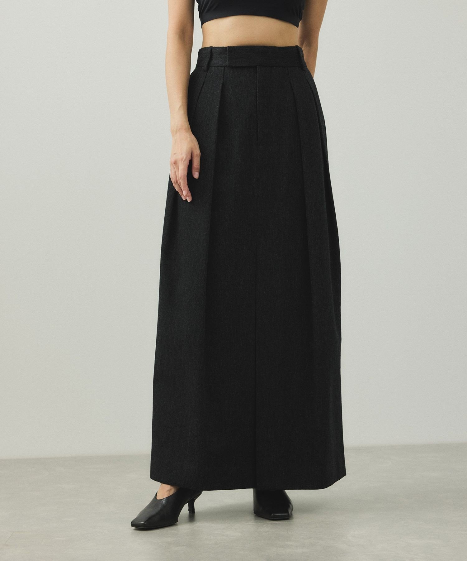 【アダム エ ロペ/ADAM ET ROPE'】の【EMOELLE】ウールコットン2タックスカート インテリア・キッズ・メンズ・レディースファッション・服の通販 founy(ファニー) 　ファッション　Fashion　レディースファッション　Fashion for Women　スカート　Skirts　シンプル　Simple, Minimal　ジャケット　Jacket, Outerwear　スタイリッシュ　Stylish, Fashionable　セットアップ　Set-Up, Coordinated Outfit　ツイル　Twist, Twisted Detail　フェミニン　Feminine, Girly　フロント　Front, Front Design　ポケット　Pocket, Pocket Detail　マニッシュ　Mannish, Boyish　ロング　Long, Long-Length　A/W・秋冬　Autumn/Winter　2026年　2026　チャコール(06)|ID: prp329100004823281 ipo3291000000035072874