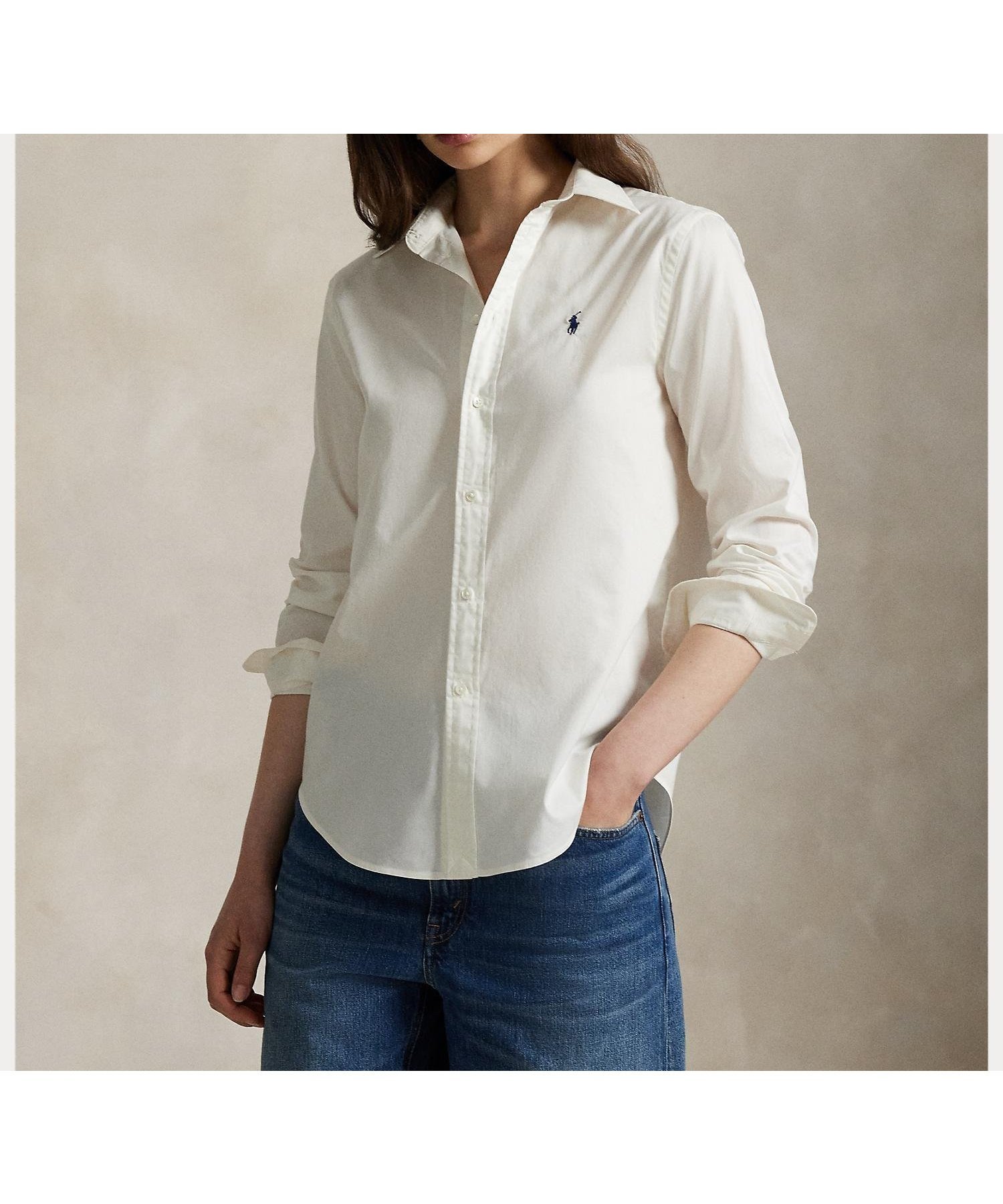 【ラルフローレン/RALPH LAUREN】のクラシック フィット コットン ツイル シャツ インテリア・キッズ・メンズ・レディースファッション・服の通販 founy(ファニー) 　ファッション　Fashion　レディースファッション　Fashion for Women　トップス・カットソー　Cut & Sew Tops　シャツ・ブラウス・オフィスカジュアル　Elegant Blouses & Button-Ups　カフス　Cuff Design　クラシック　Classic, Timeless Style　ストレート　Straight, Straight Cut　ツイル　Twist, Twisted Detail　フィット　Fit, Slim Fit　プリーツ　Pleats, Pleated　ボックス　Boxy, Box Shape　ヨーク　Yoke, Yoke Design　ラウンド　Round, Round Neck　長袖　Long Sleeve, Full Sleeve　101ナチュラル|ID: prp329100004823290 ipo3291000000035072924