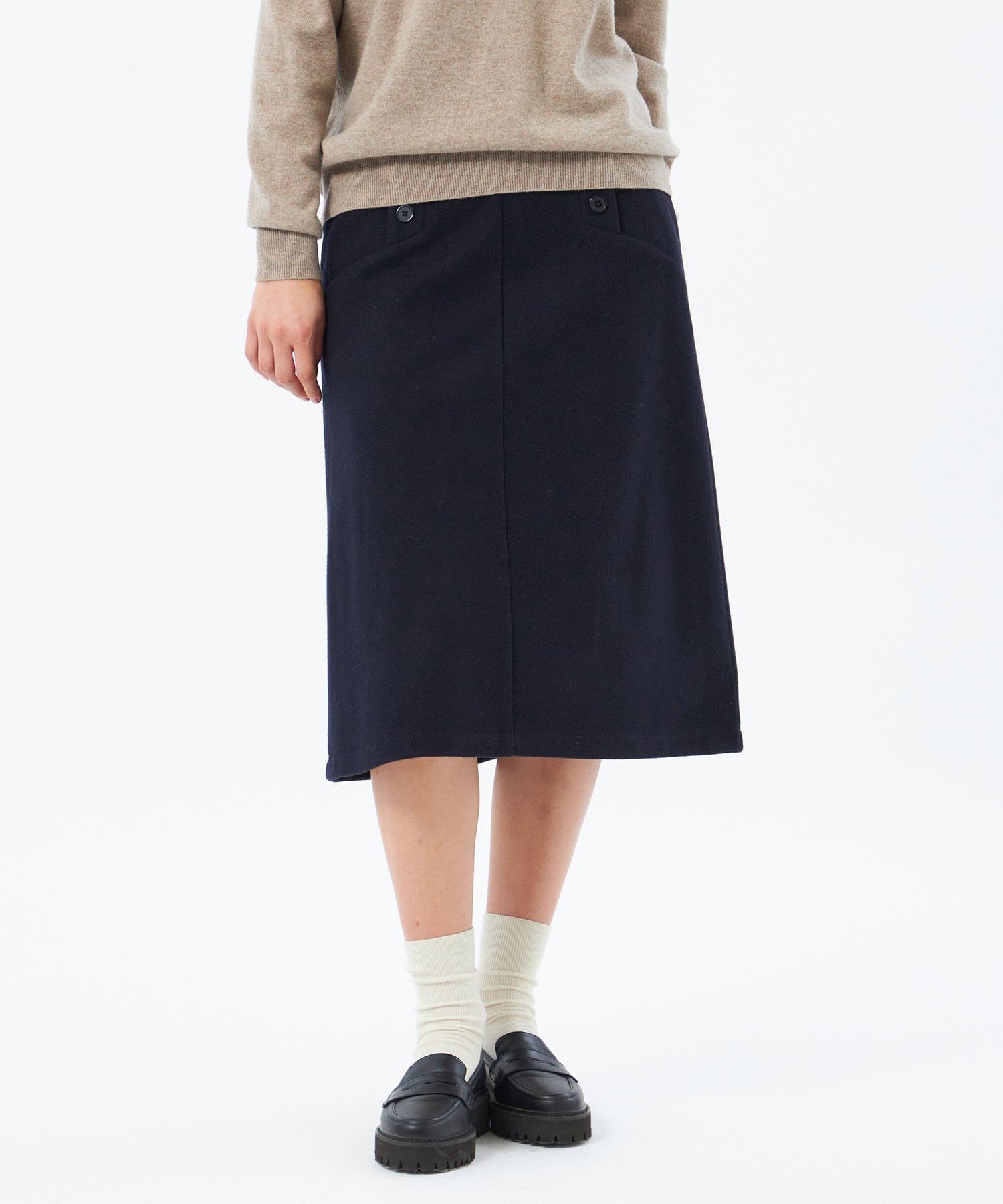 【マッキントッシュ フィロソフィー/MACKINTOSH PHILOSOPHY】のウィンターマリンスカート インテリア・キッズ・メンズ・レディースファッション・服の通販 founy(ファニー) 　ファッション　Fashion　レディースファッション　Fashion for Women　スカート　Skirts　おすすめ　Recommended / Our Picks　シンプル　Simple, Minimal　フロント　Front, Front Design　エレガント 上品　Elegant　冬　Winter / This Winter　秋　Autumn　A/W・秋冬　Autumn/Winter　ネイビー|ID: prp329100004823294 ipo3291000000035072963