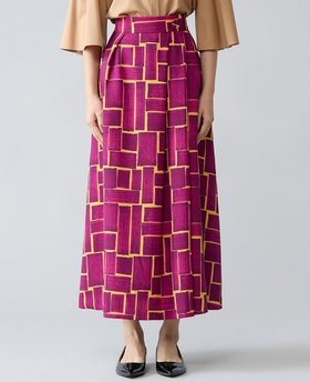 【ティアラ/Tiara】のブラッシュマークプリントアシンメトリータックスカート 人気、トレンドファッション・服の通販 founy(ファニー) ファッション Fashion レディースファッション Fashion for Women スカート Skirts クラシカル Classical, Vintage-Inspired スクエア Square, Square Shape プリント Print, Printed Pattern 秋 Autumn |ID:prp329100004823309