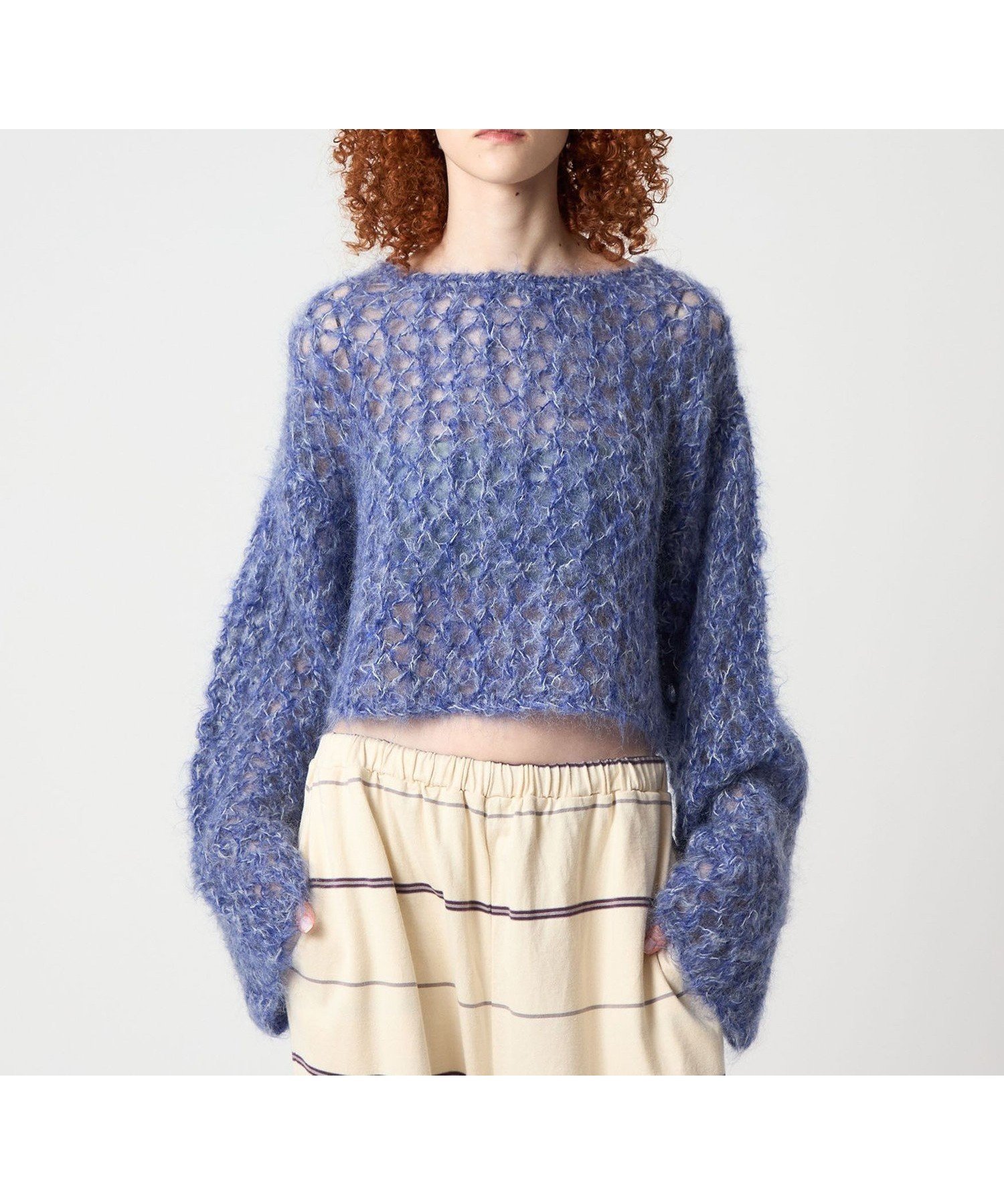 【ビューティ&ユース ユナイテッドアローズ/BEAUTY&YOUTH / UNITED ARROWS】の6(ROKU) モヘヤウール メッシュ ニット インテリア・キッズ・メンズ・レディースファッション・服の通販 founy(ファニー) ファッション Fashion レディースファッション Fashion for Women トップス・カットソー Cut & Sew Tops ニット Knit Tops & Sweaters インナー Innerwear カットソー Cut and Sewn Top キャミソール Camisole, Spaghetti Strap Top バランス Balance, Style Balance メッシュ Mesh, Net Fabric ルーズ Loose, Oversized NAVY|ID: prp329100004823312 ipo3291000000035073088